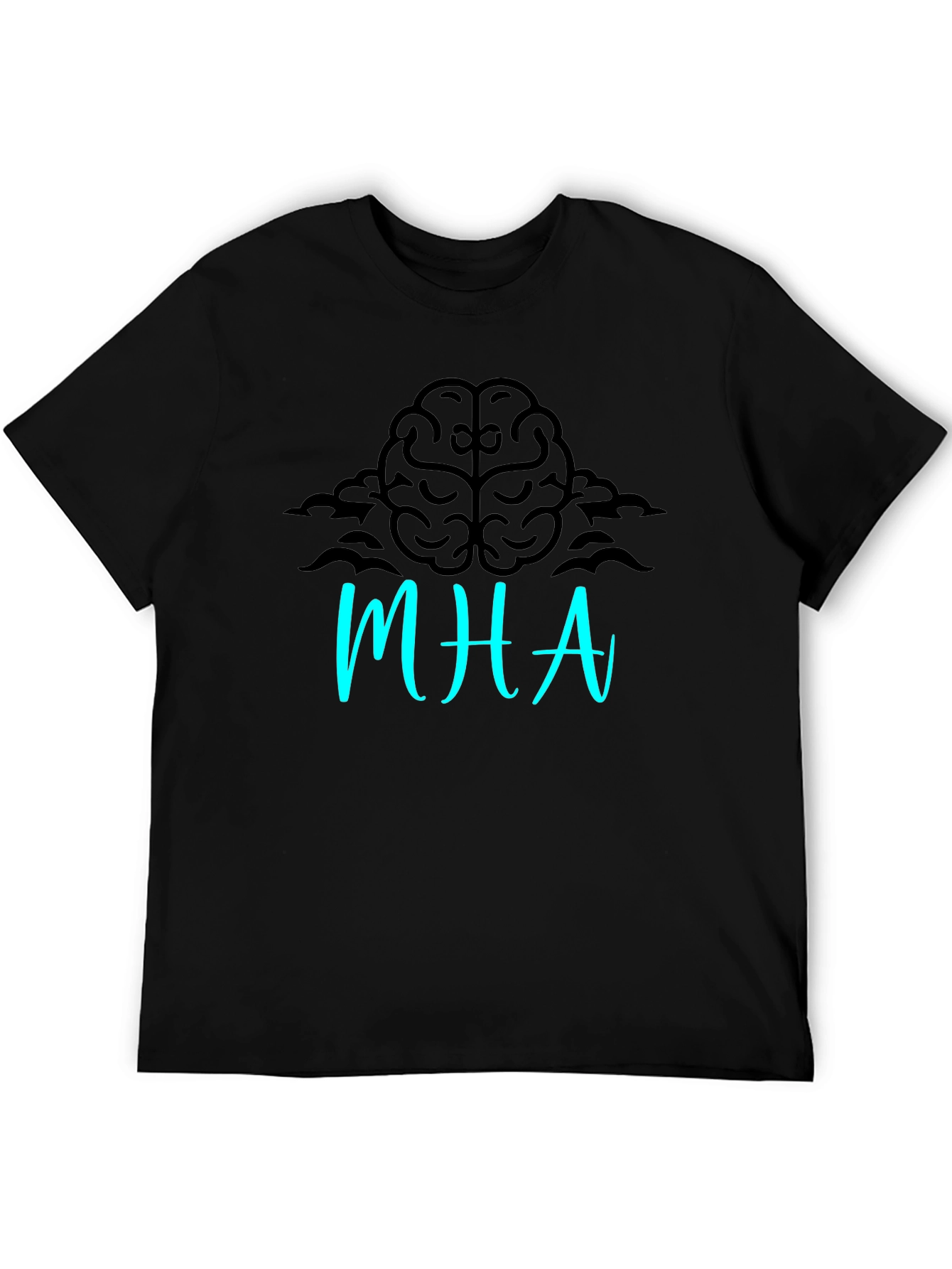 Black Brainy MHA Graphic Tee - Black Cotton Blend view 5