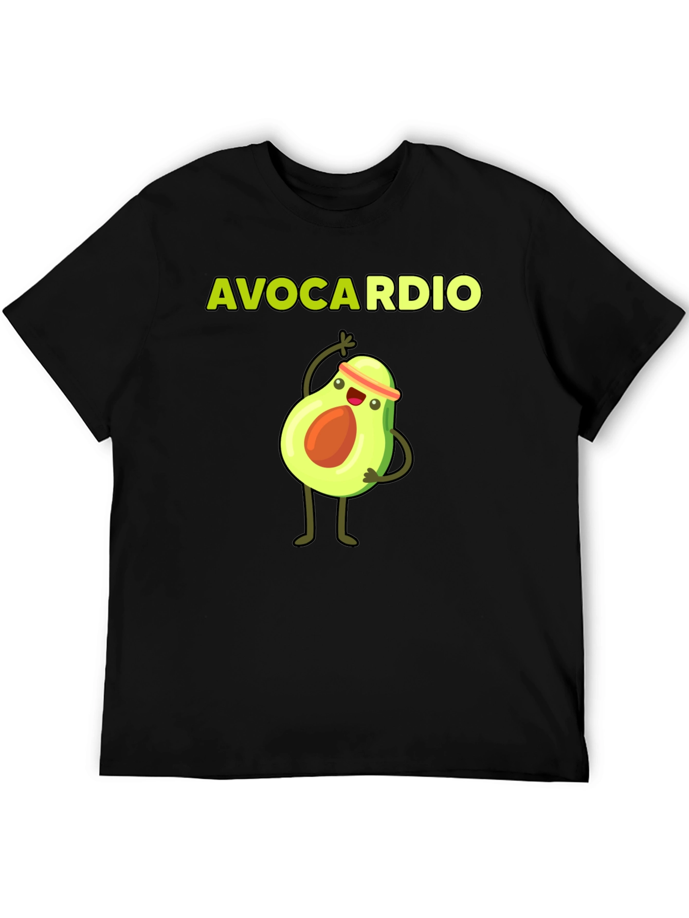 Black Avocardio Funny Workout T-Shirt view 5