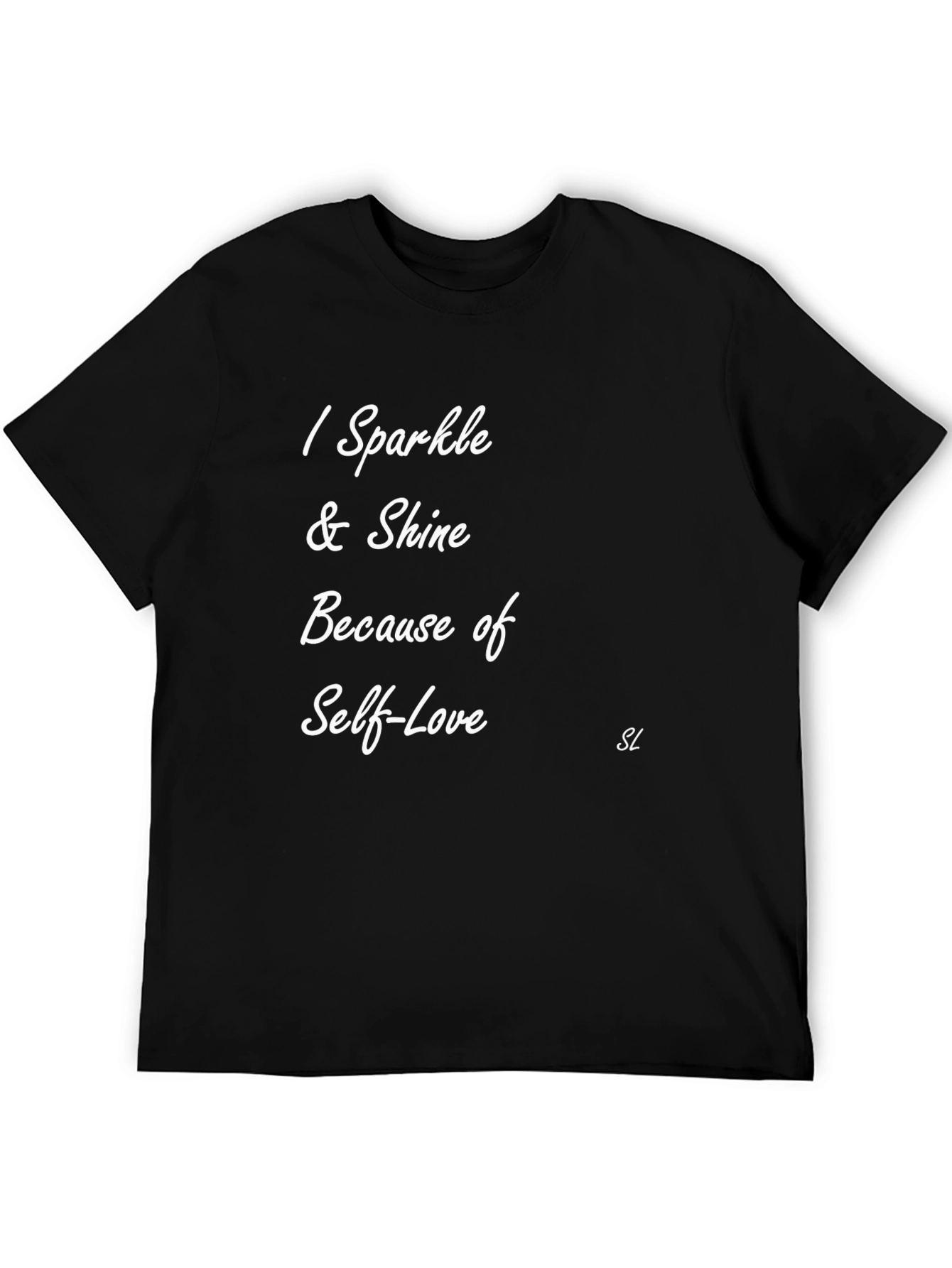 Black Sparkle & Shine Self-Love Graphic T-Shirt view 5