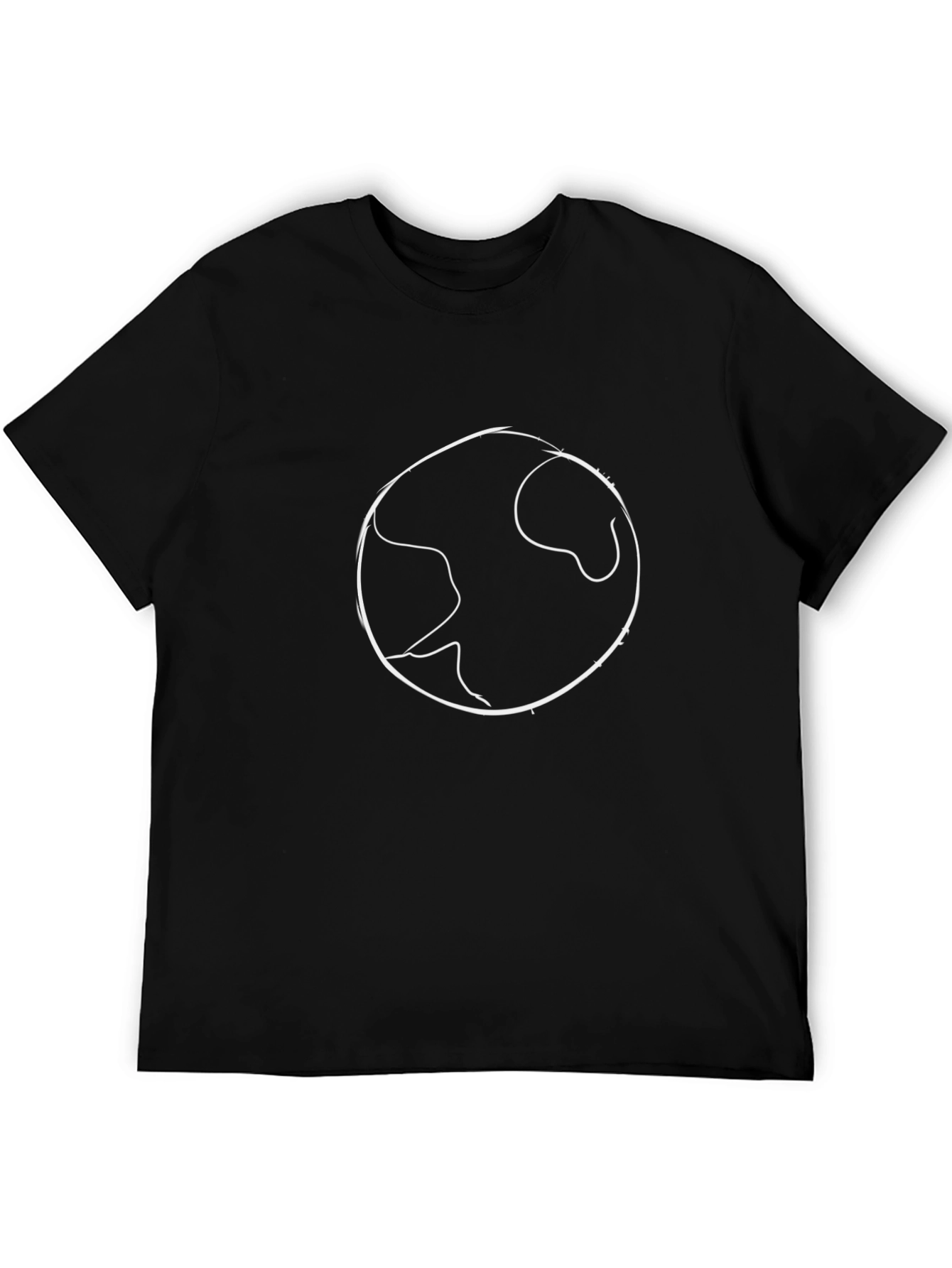 Black Earth Outline Graphic Tee - Black Casual Shirt view 5