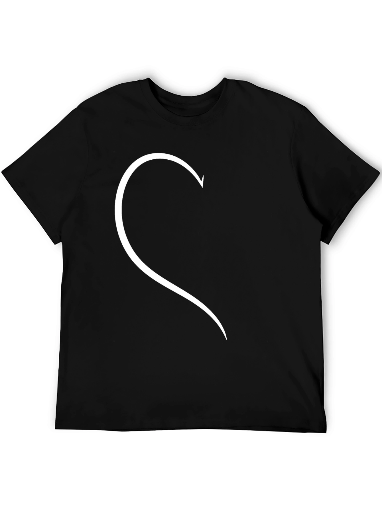 Black Matching Half Heart Couple T-Shirt - Black view 5
