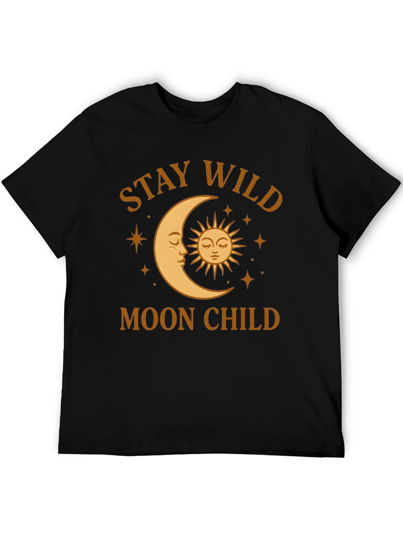 Black Stay Wild Moon Child Graphic T-Shirt view 5