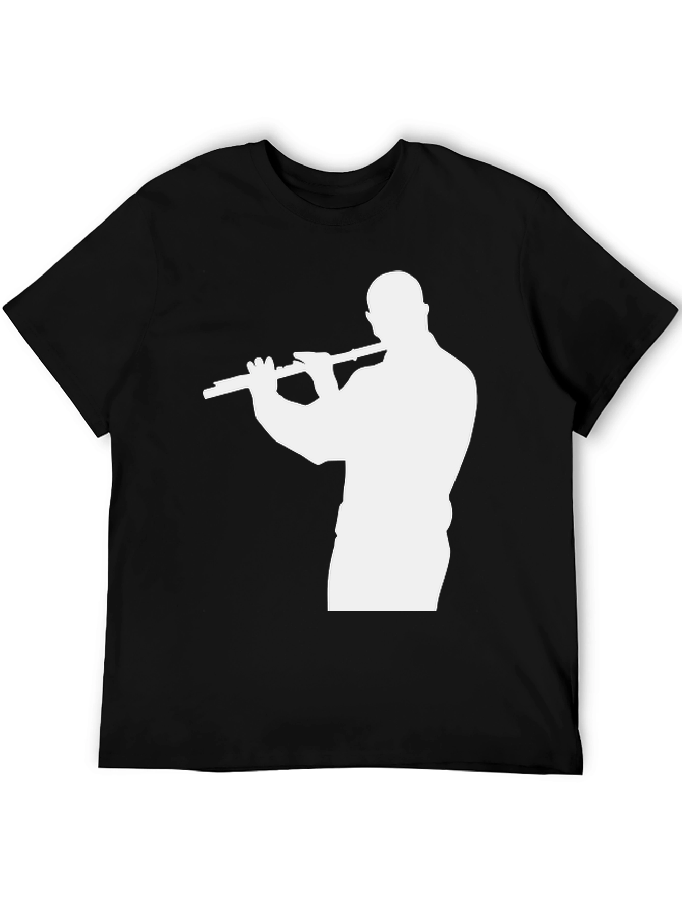Black Flute Player T-Shirt - Cool Musician Tee view 5