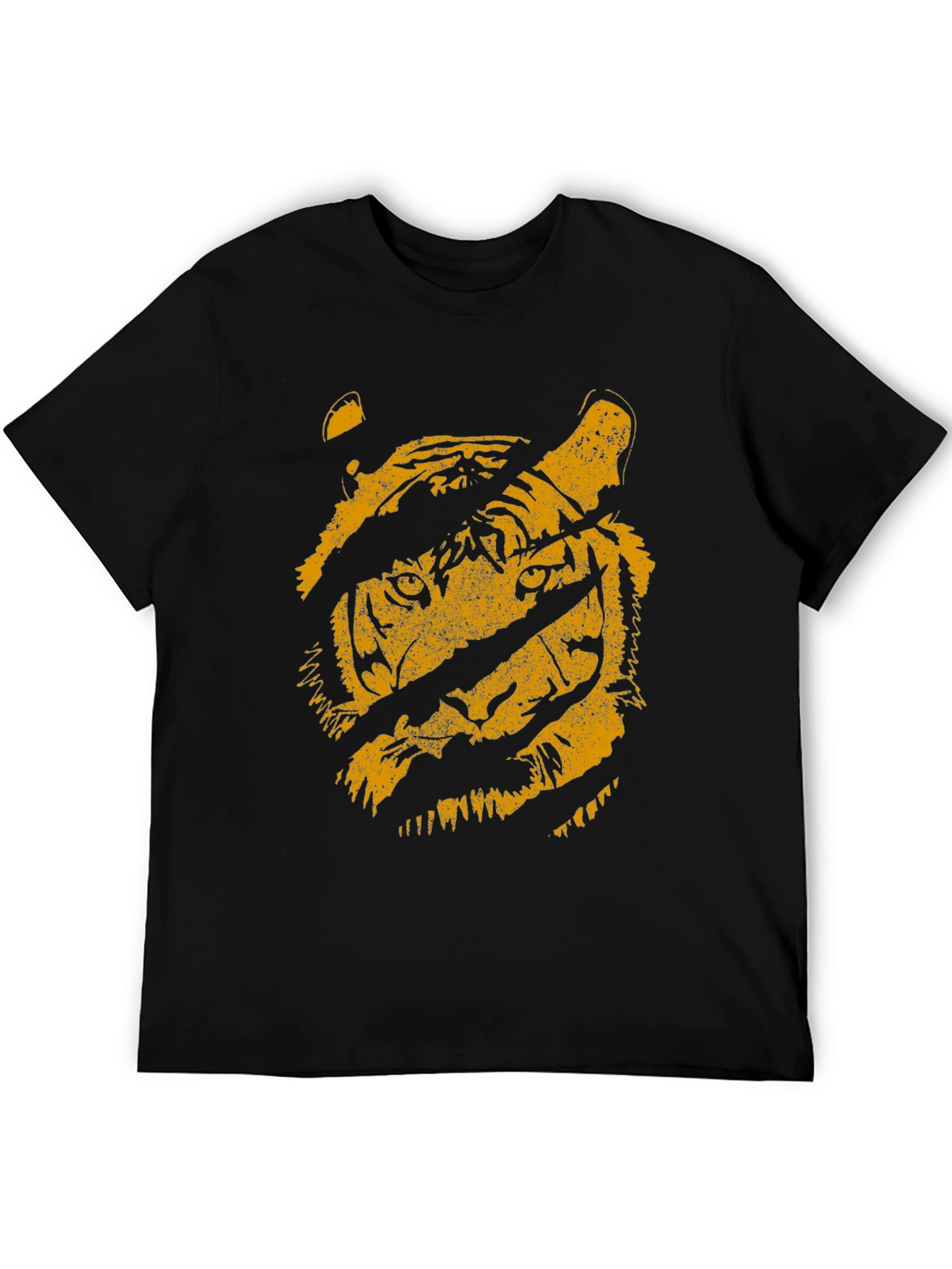 Black Men's Black Tiger Graphic T-Shirt view 5