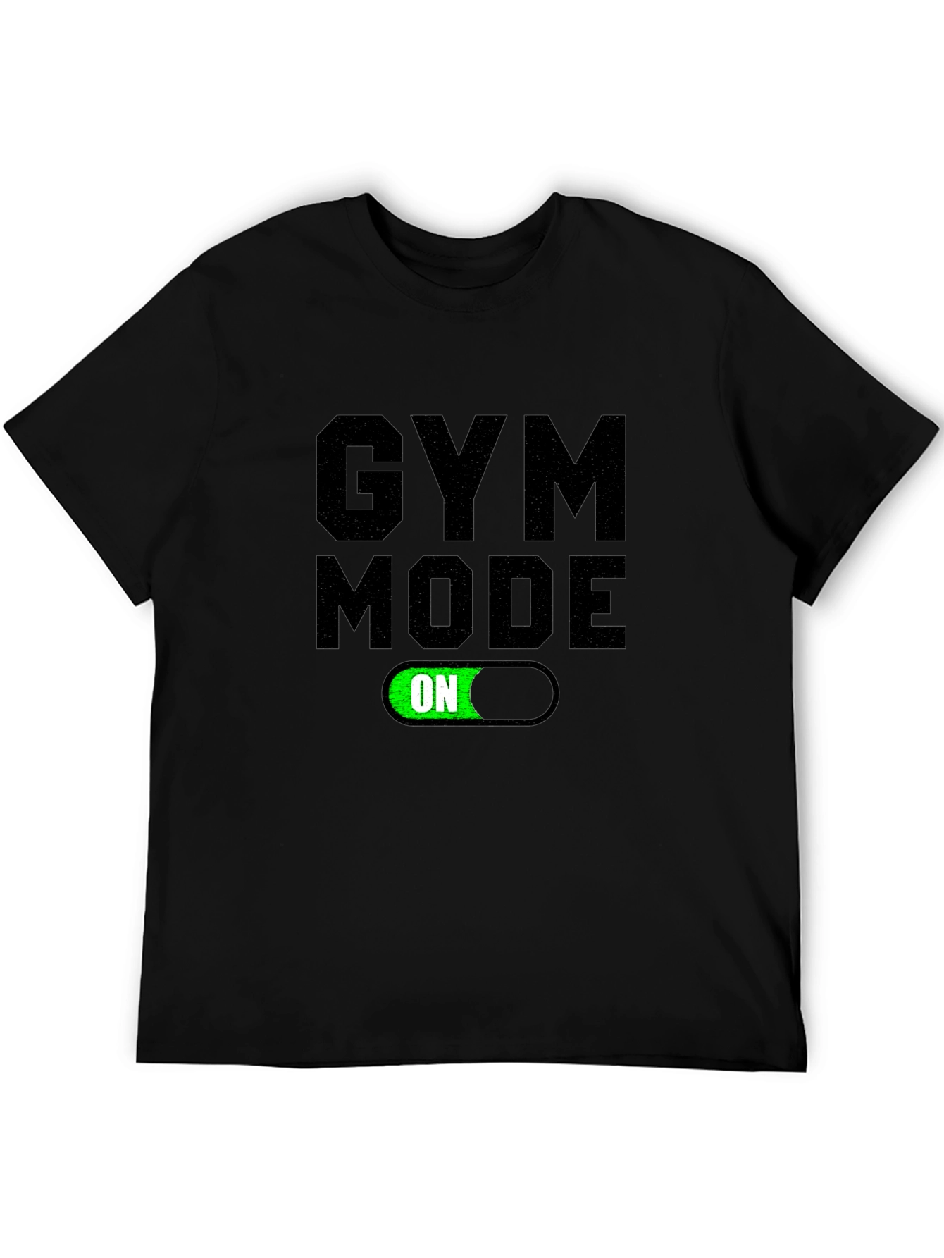 Black Gym Mode On T-Shirt - Fitness Apparel view 5