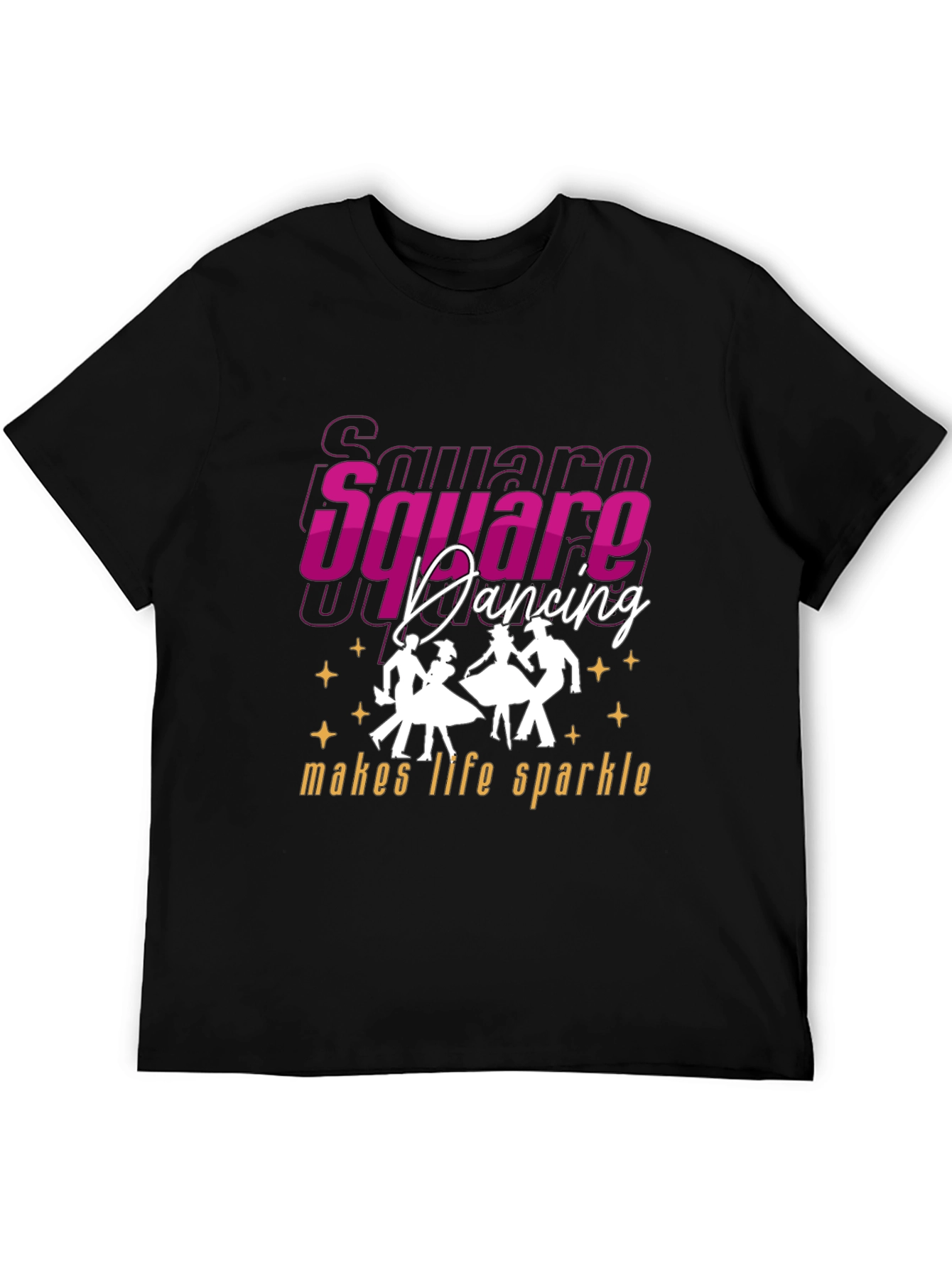 Black Square Dancing Makes Life Sparkle T-Shirt view 5