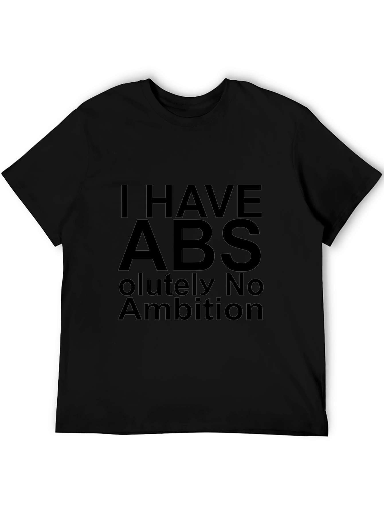 Black I Have Abs T-Shirt - Humor Graphic Tee view 5