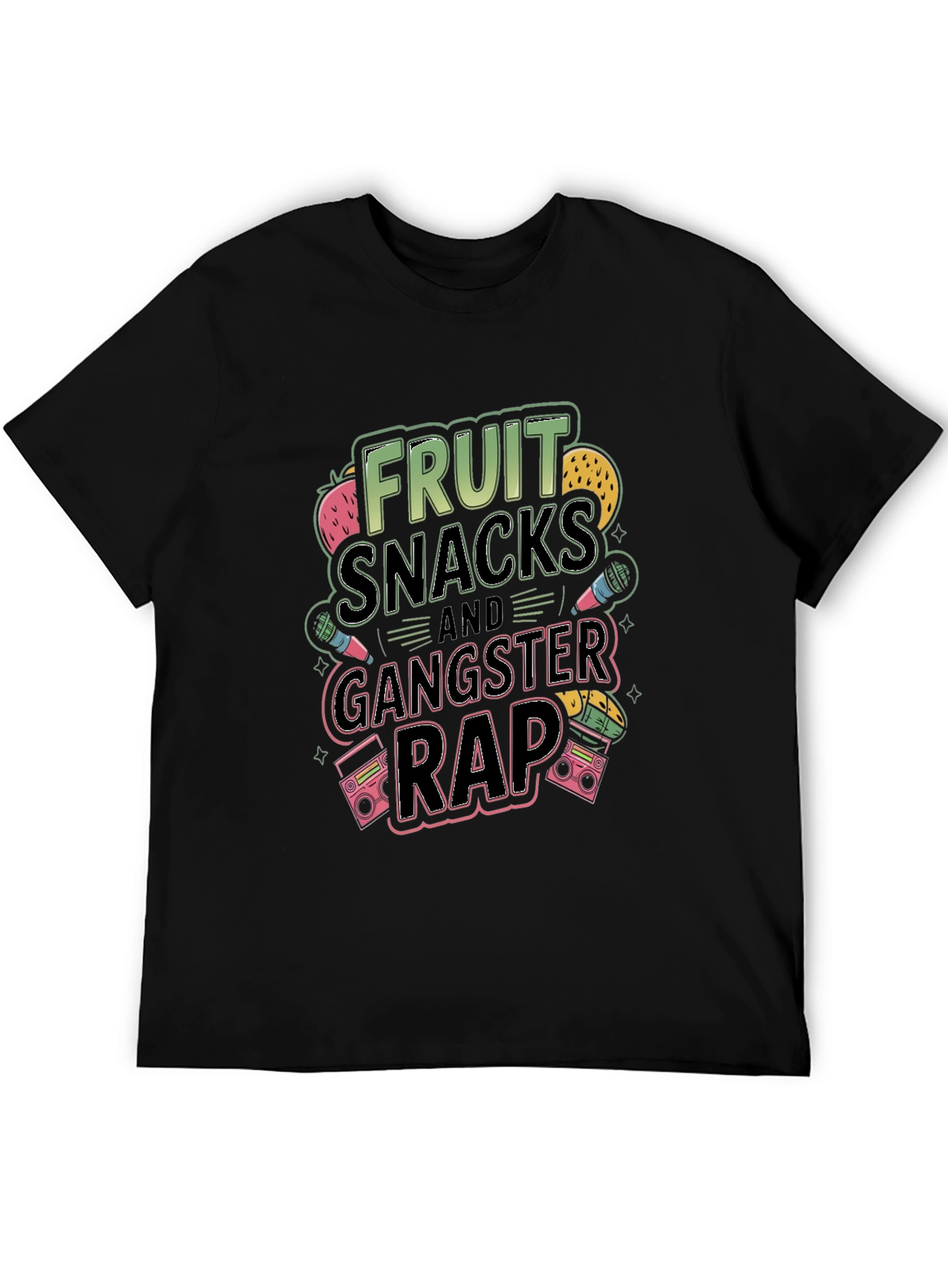 Black Fruit Snacks and Gangster Rap T-Shirt view 5