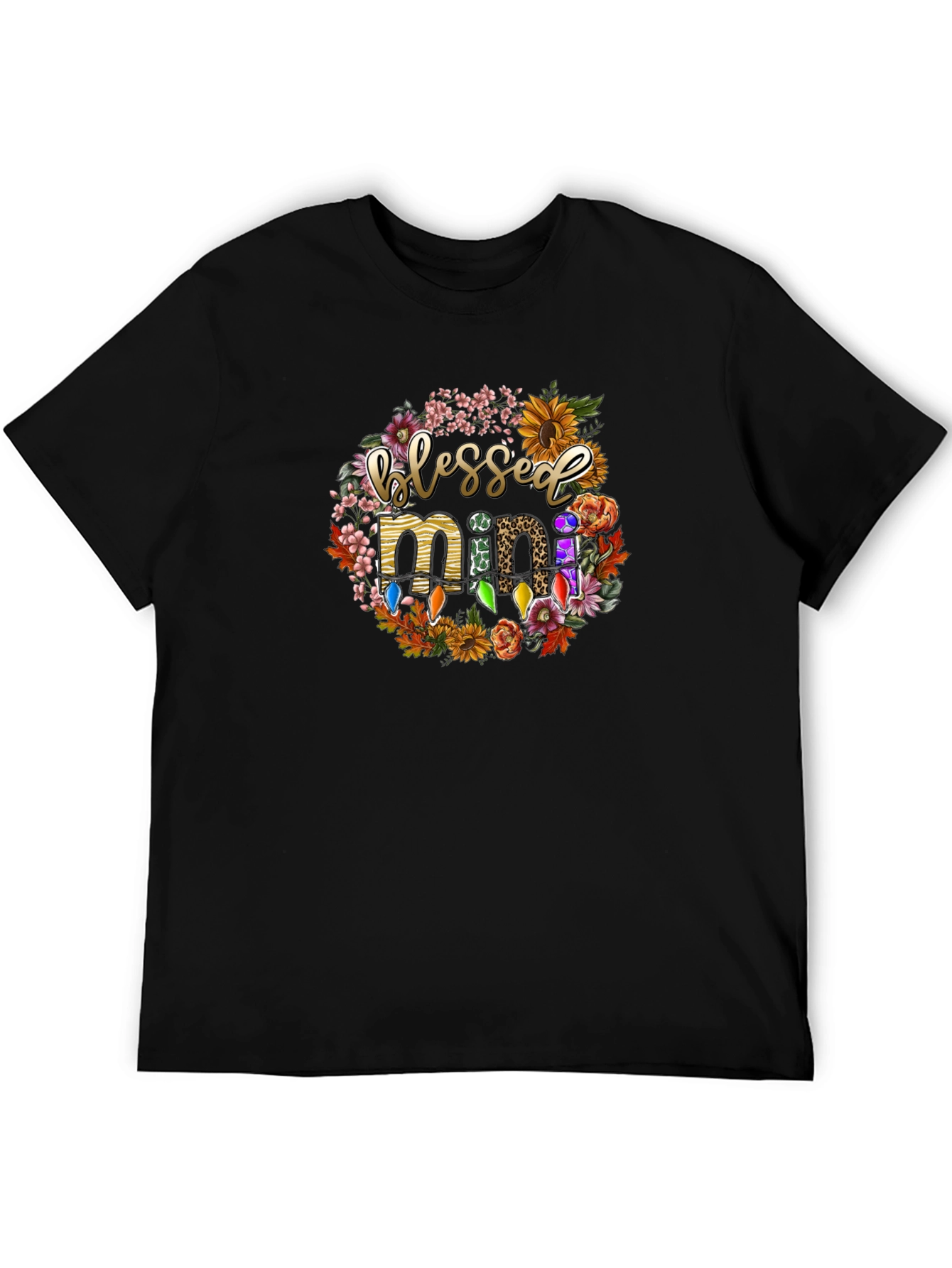Black Blessed Mini Floral Graphic T-Shirt view 5