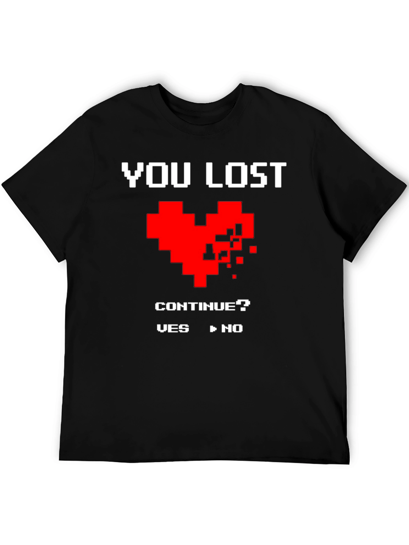 Black You Lost Heart Gamer T-Shirt view 5