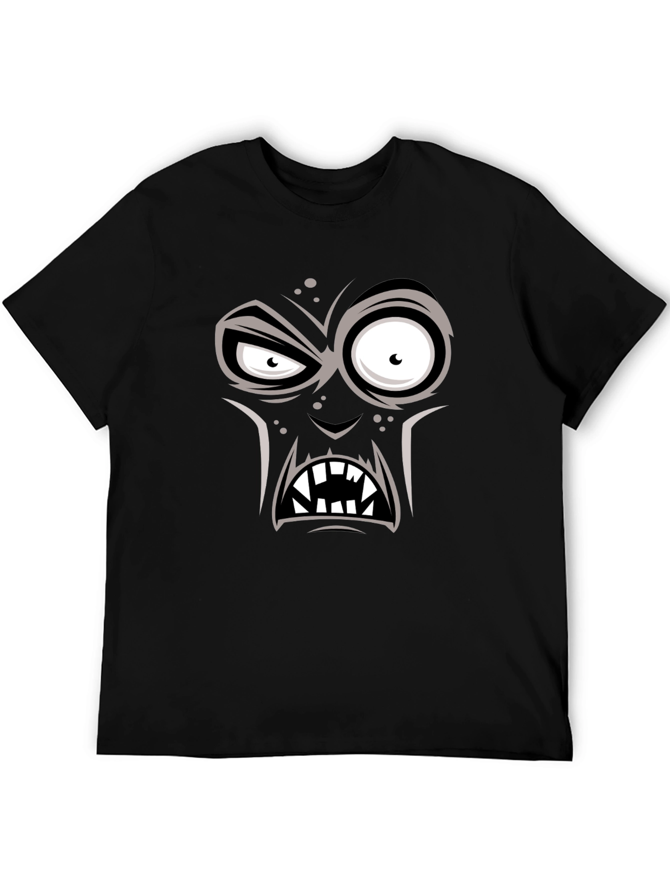 Black Monster Face Graphic T-Shirt view 5