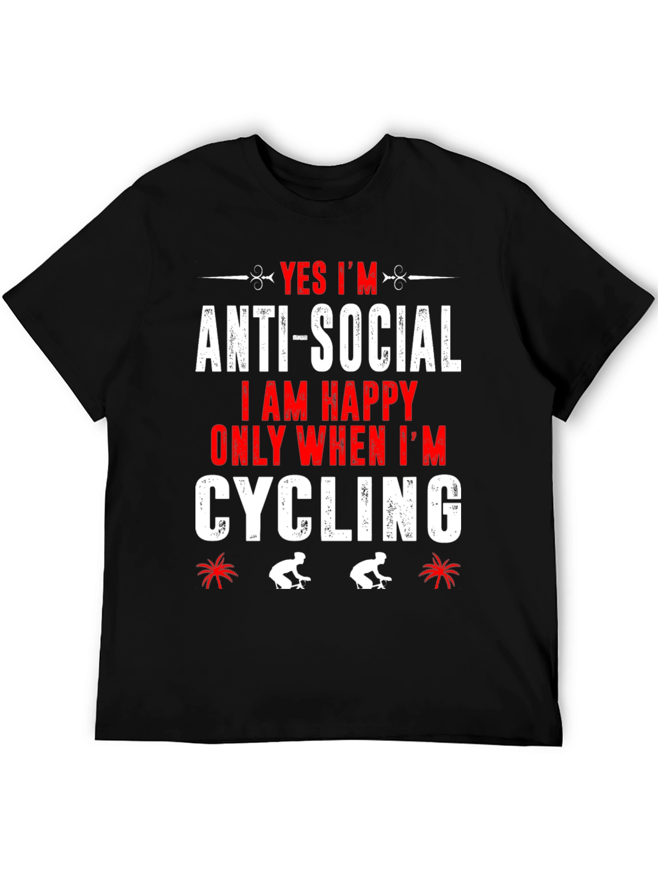 Black Anti-Social Cyclist Graphic T-Shirt view 5