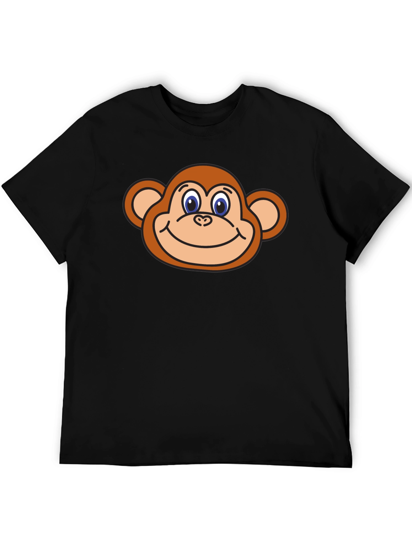 Black Monkey Face Graphic T-Shirt - Black Cotton Tee view 5