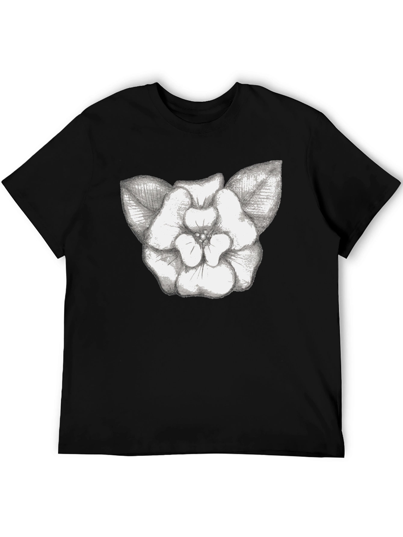 Black Floral Graphic Print Tee view 5