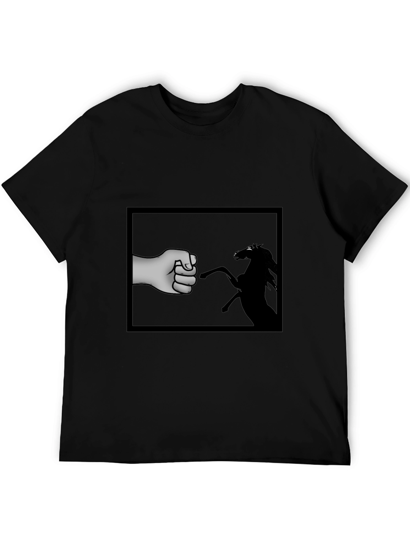 Black Fist Bump Horse Graphic T-Shirt - Black view 5