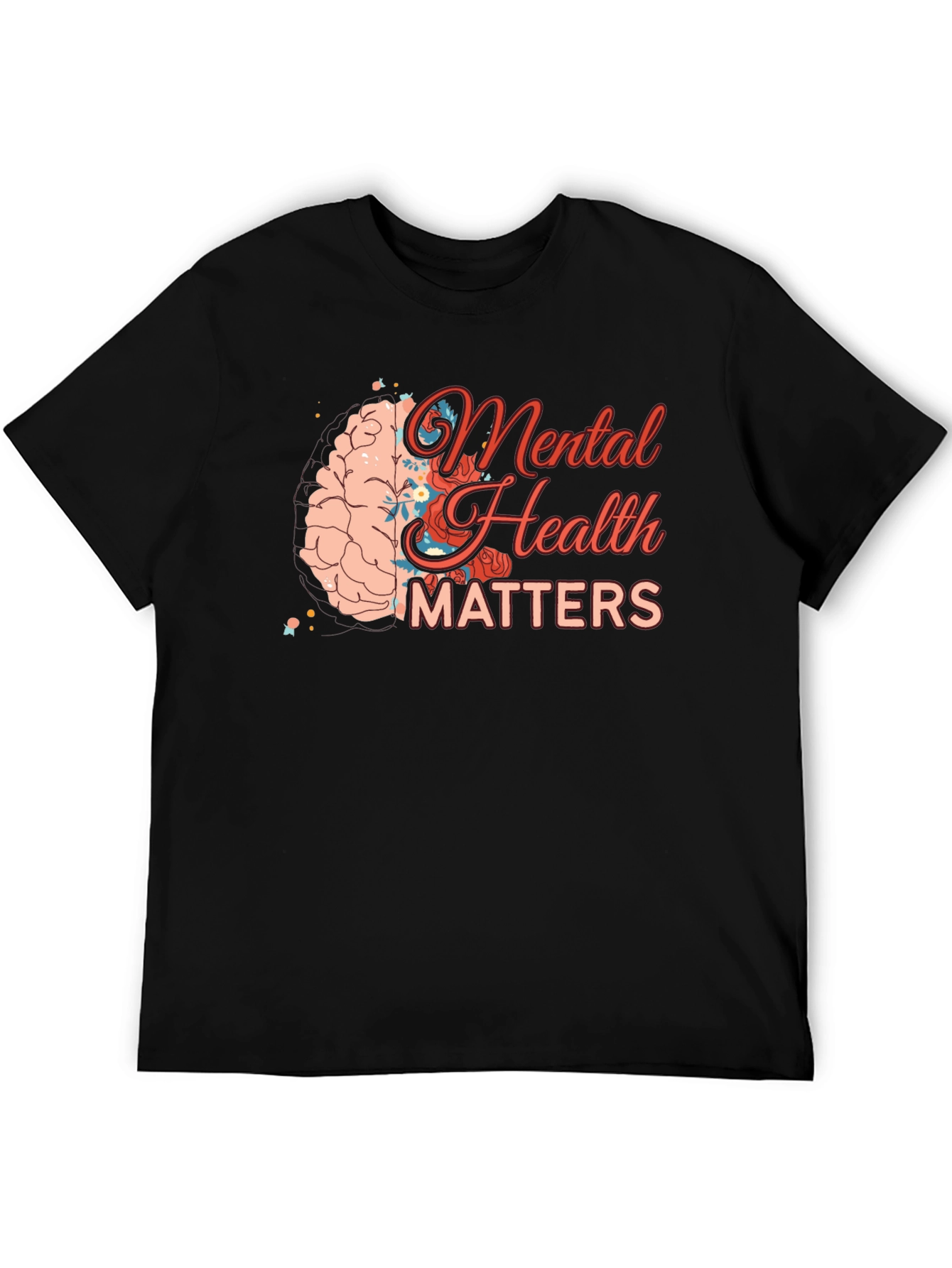 Black Mental Health Matters Graphic Tee - Black view 5