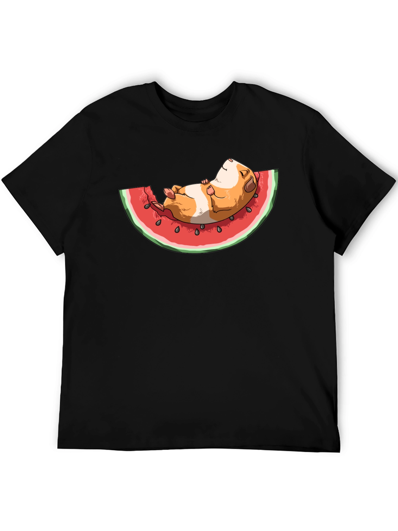 Black Guinea Pig Watermelon T-Shirt view 5