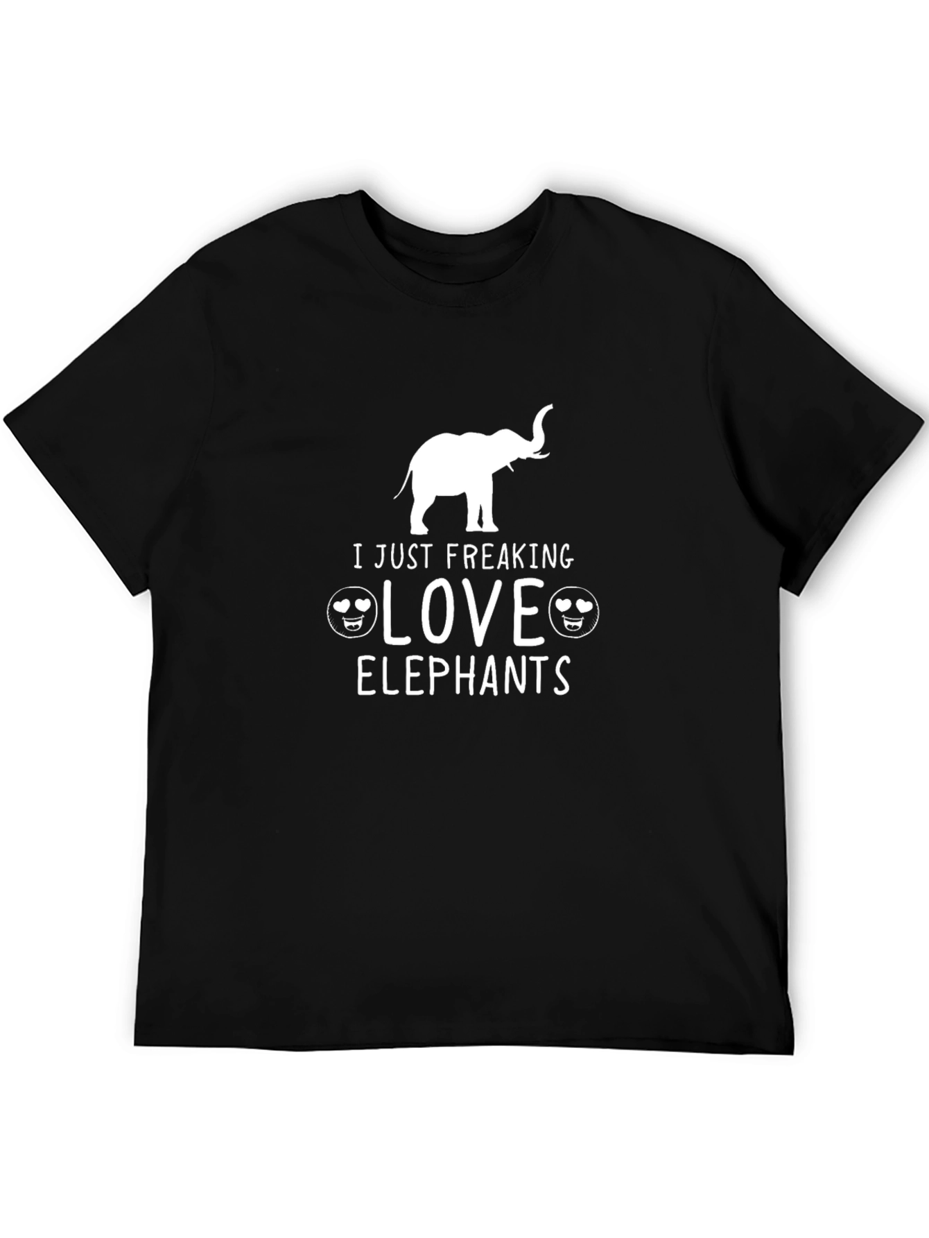 Black I Just Freaking Love Elephants Graphic Tee view 5
