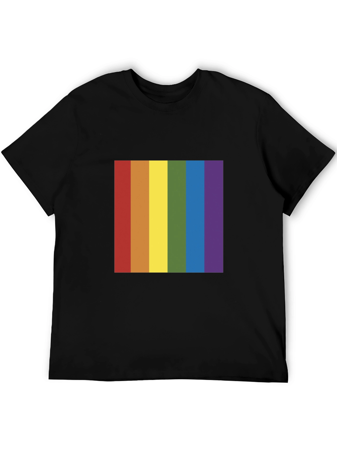Black Rainbow Pride T-Shirt - Black Crew Neck Tee view 5