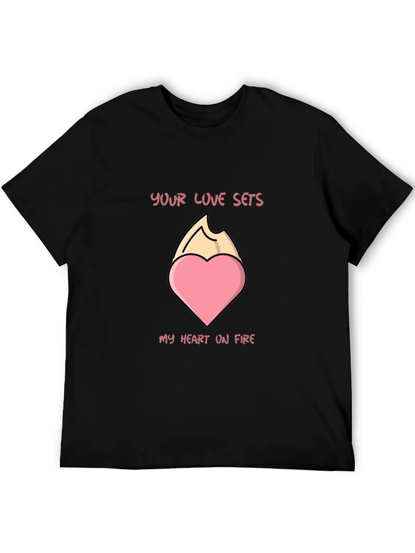 Black Heart On Fire Graphic Tee - Unique Valentine's Day Gift! view 5