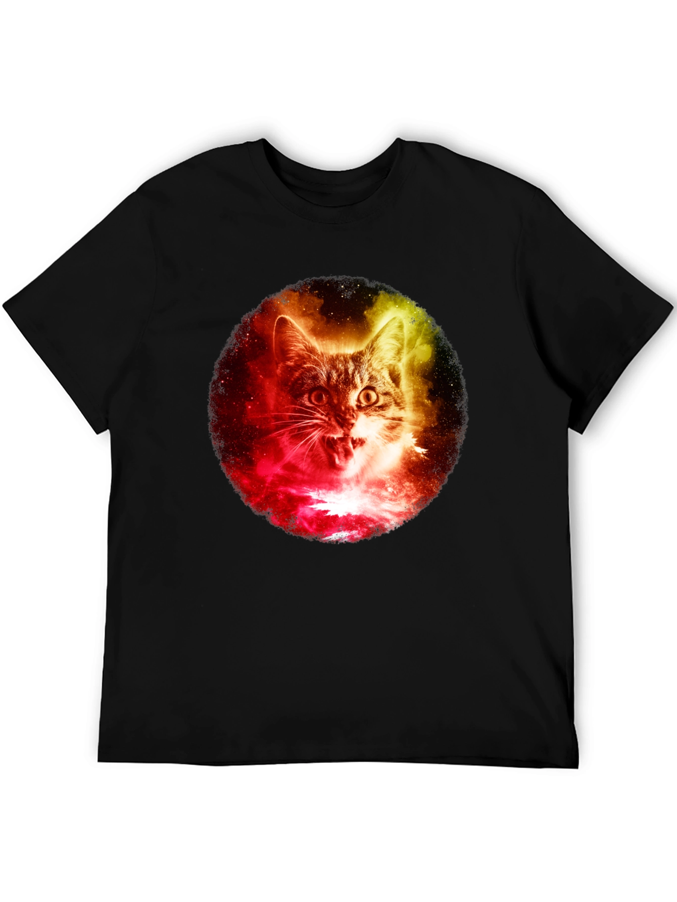 Black Galaxy Cat Graphic Tee - Unique Style view 5
