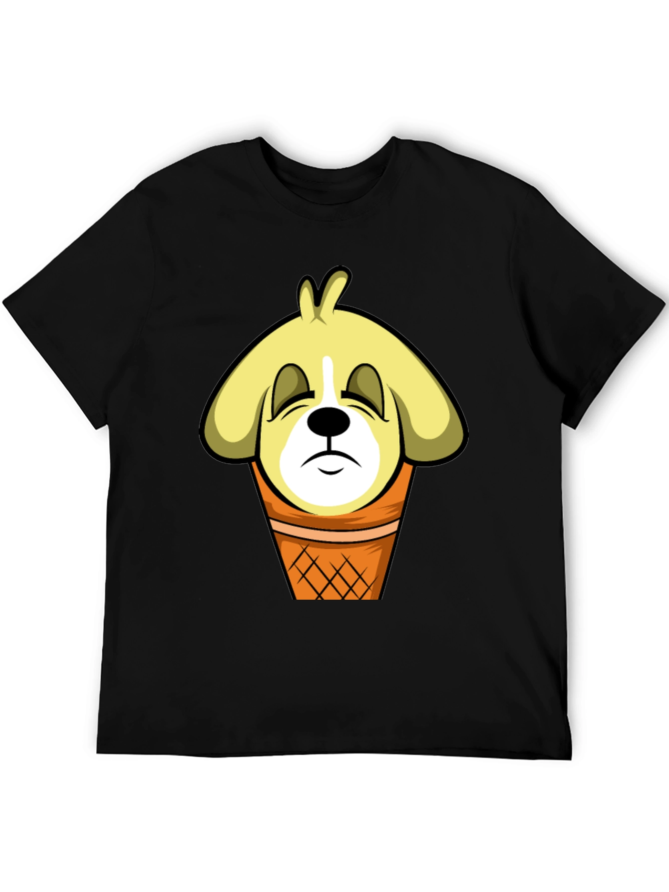 Black Funny Dog Ice Cream Cone T-Shirt view 5