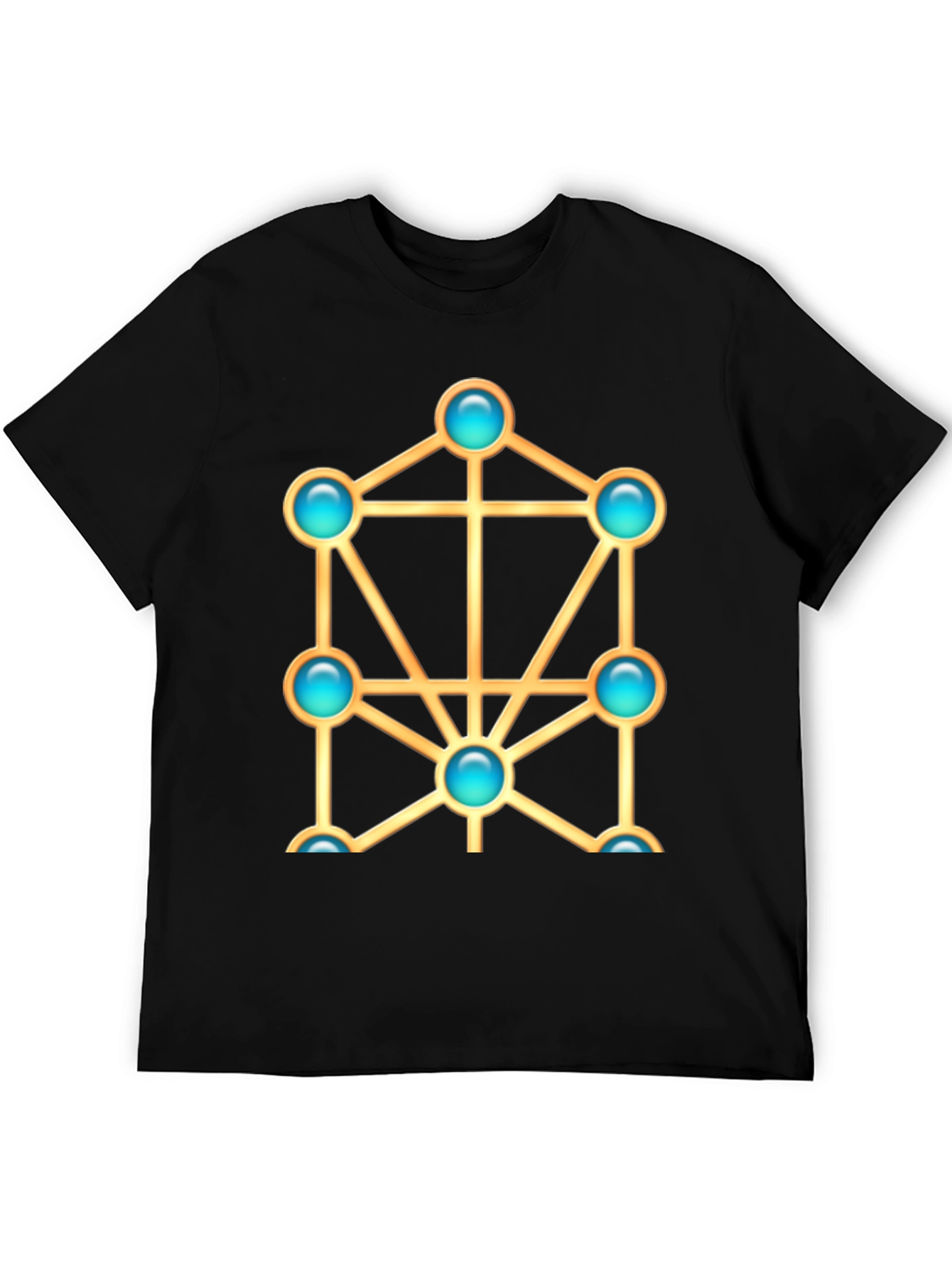 Black Geometric Design T-Shirt view 5
