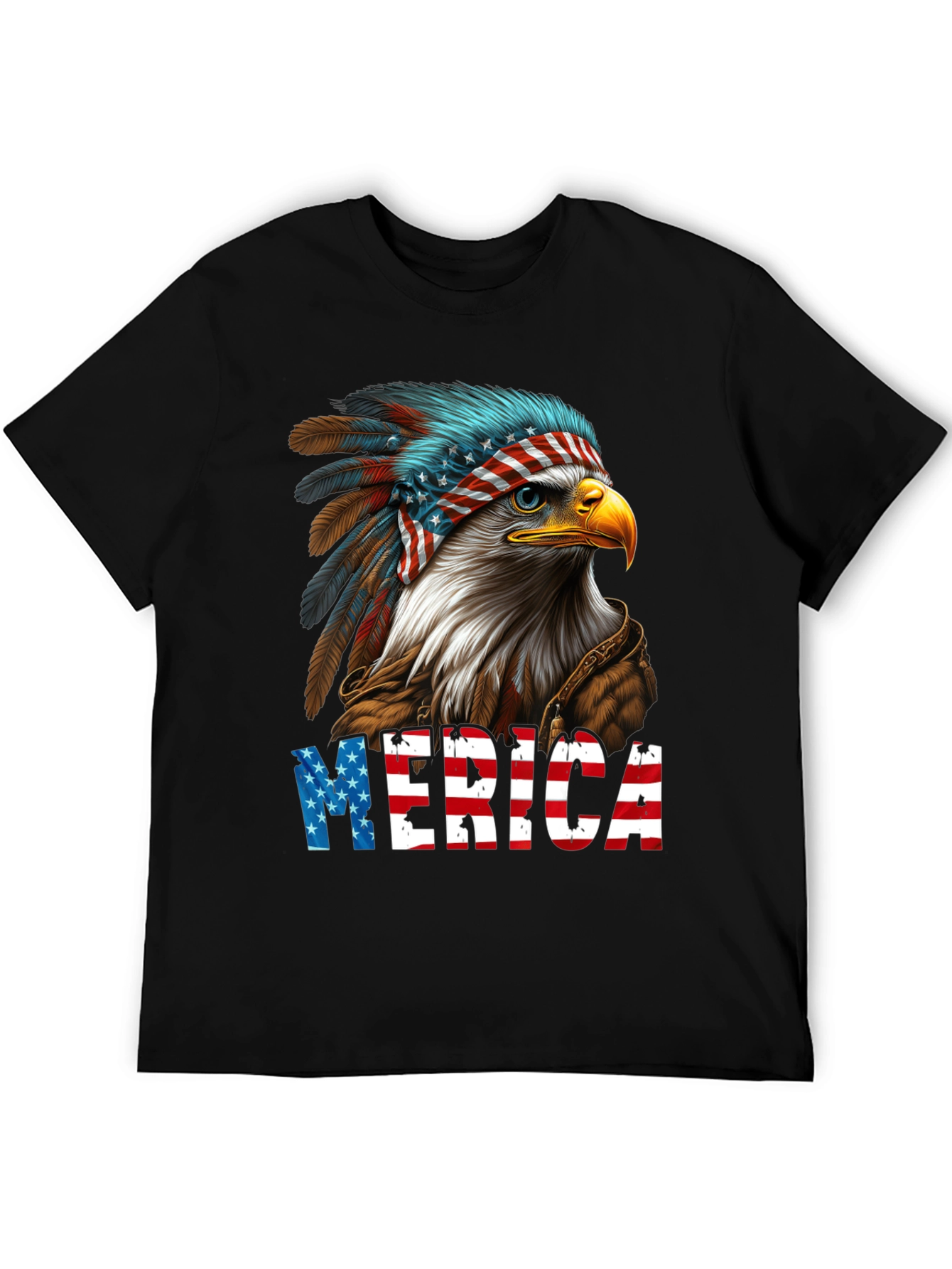 Patriotic Eagle 'Merica' Graphic T-Shirt - 5