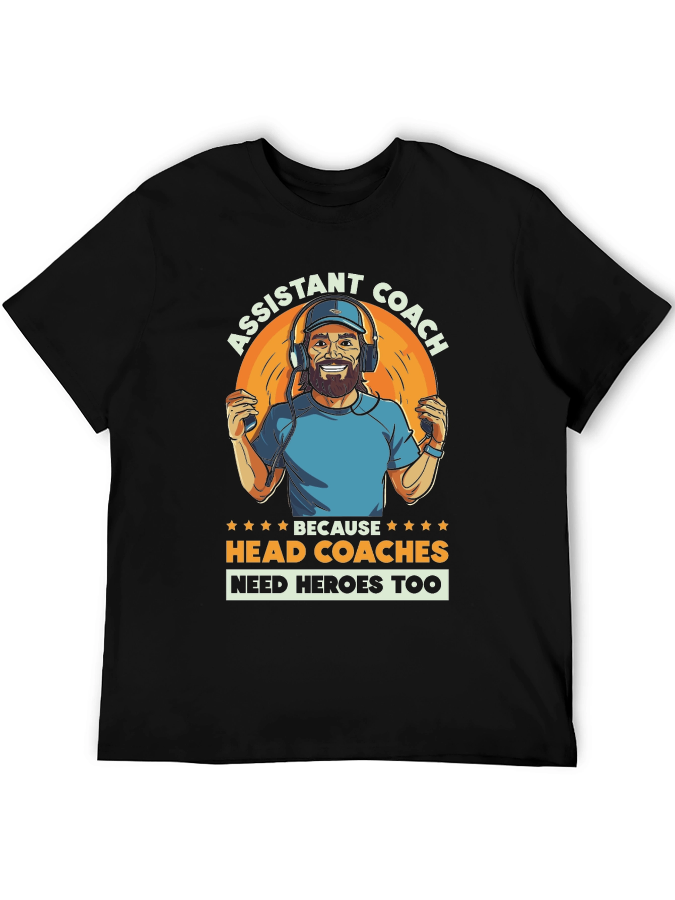 Black Assistant Coach T-Shirt - Head Coaches Need Heroes Too! view 5