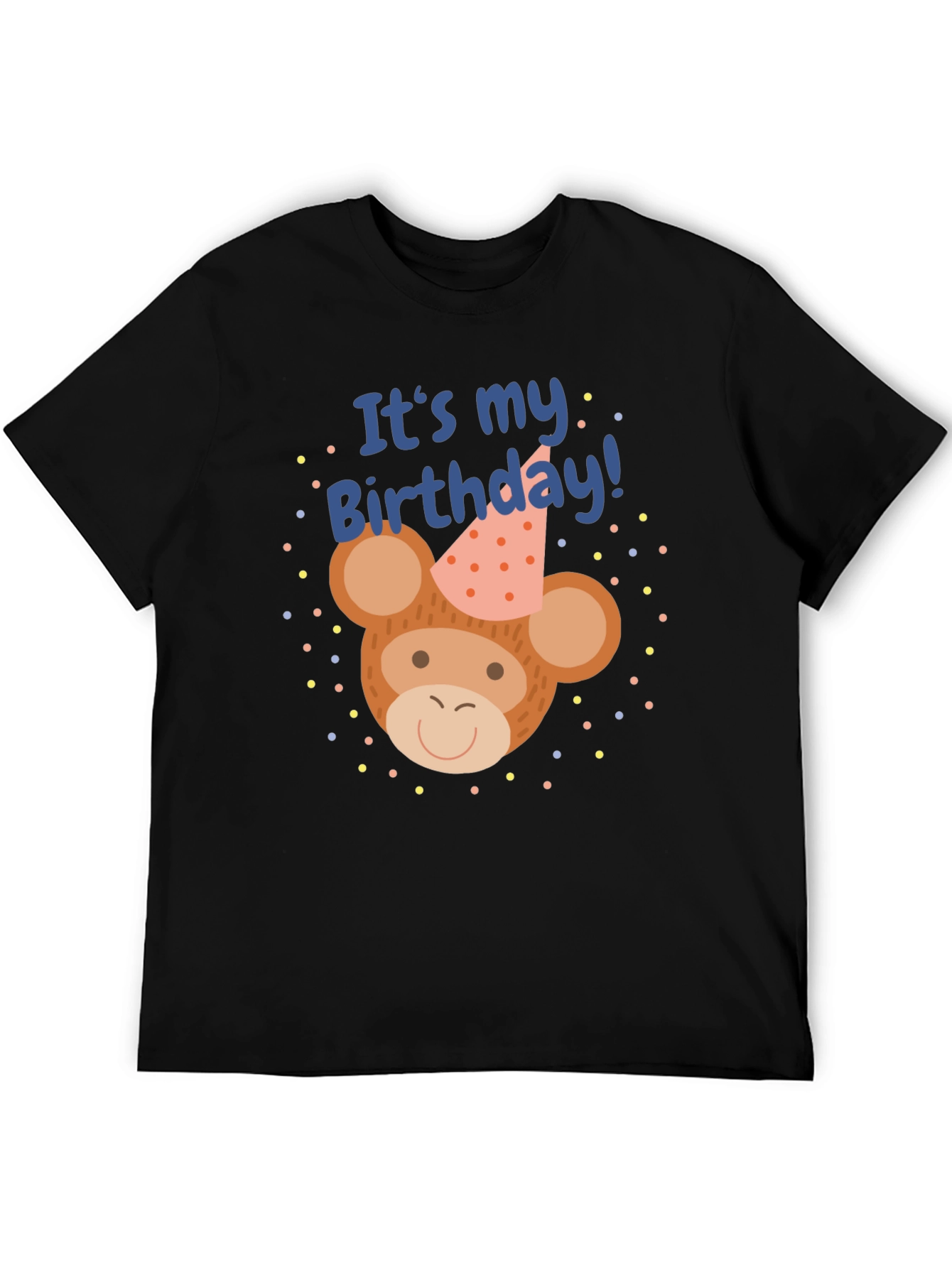 Black It's My Birthday Monkey T-Shirt view 5