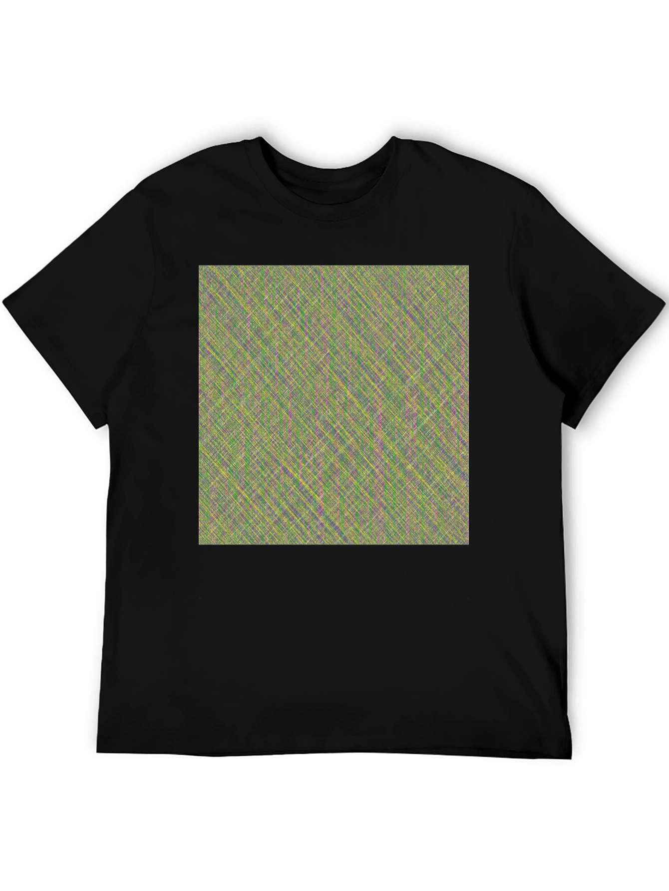 Black Abstract Pattern Crew Neck T-Shirt view 5