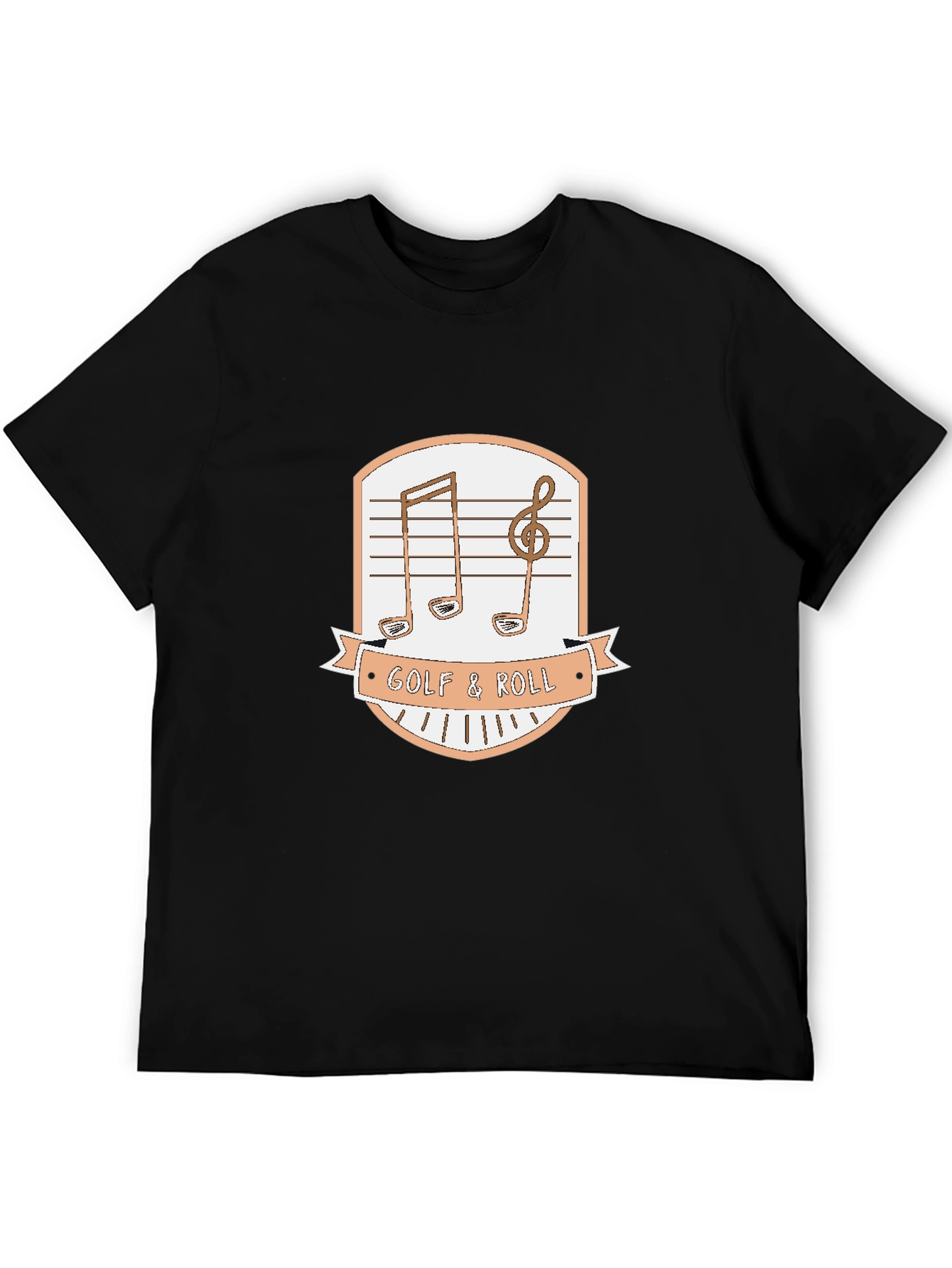 Black Golf & Roll Graphic Tee - Music Golf Lover Shirt view 5