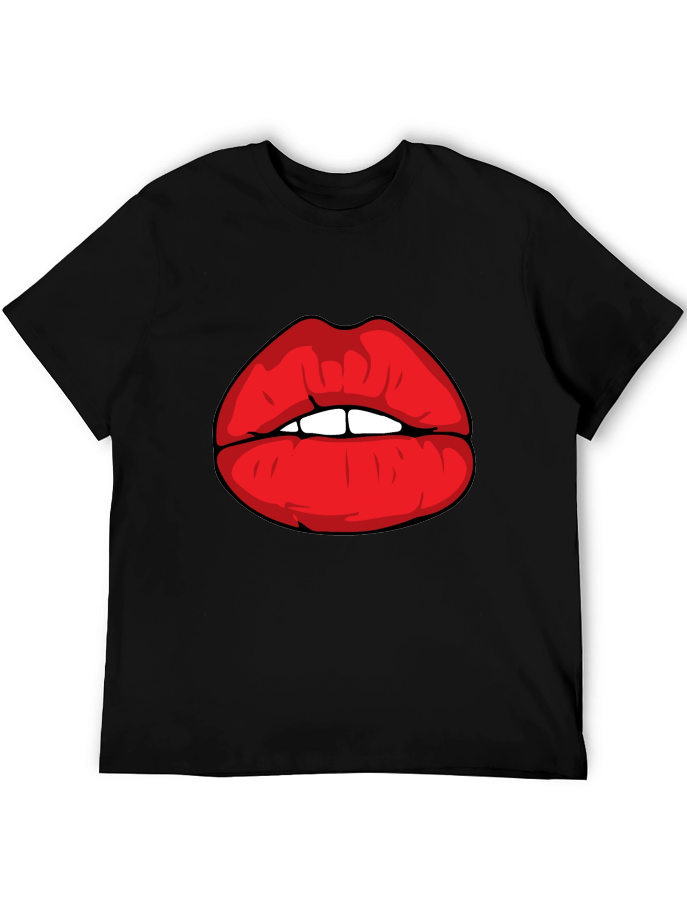 Black Bold Lips Graphic Tee - Statement Style! view 5