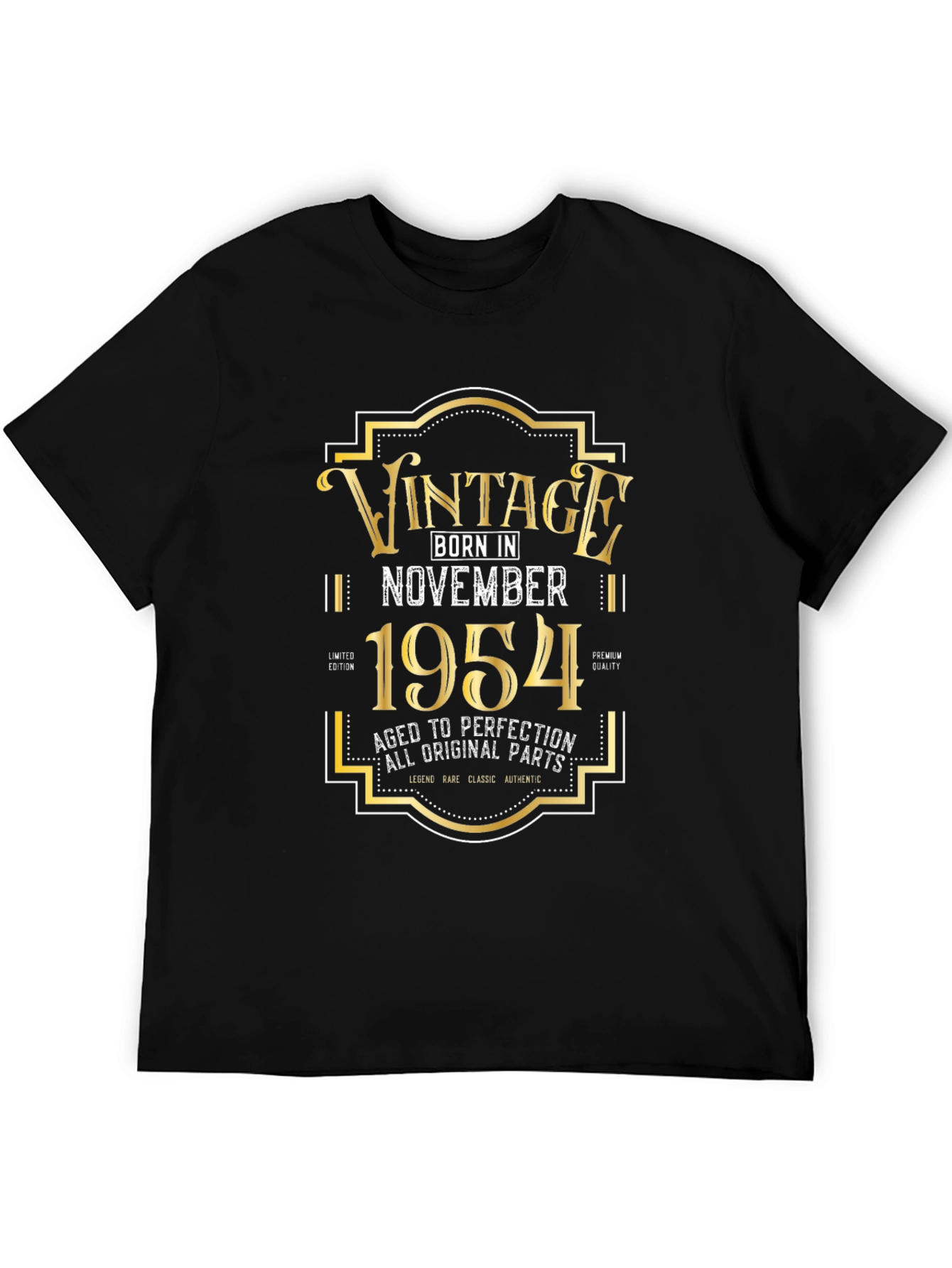 Black Vintage November 1954 Birthday T-Shirt view 5