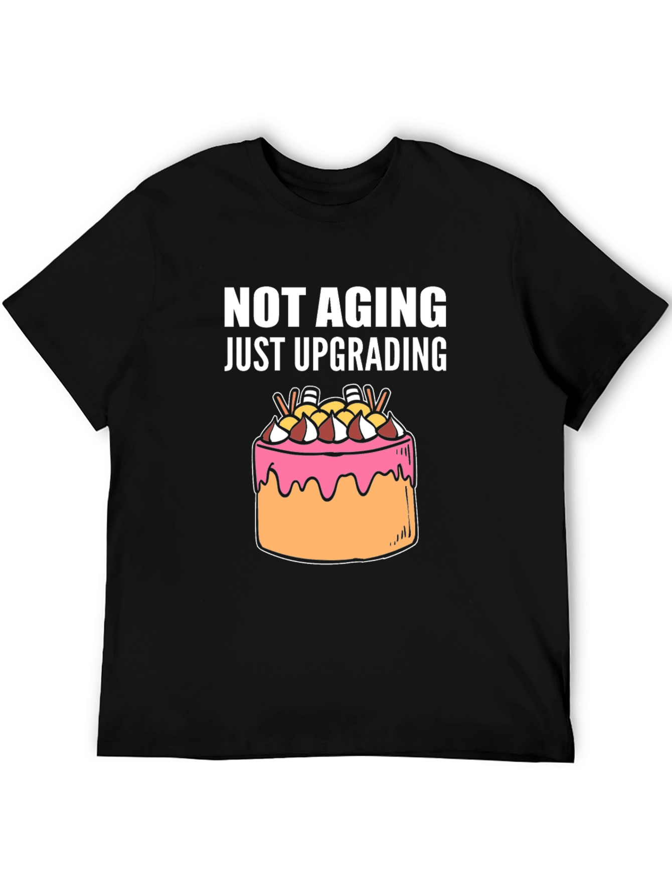 Black Not Aging Upgrading Graphic Tee view 5