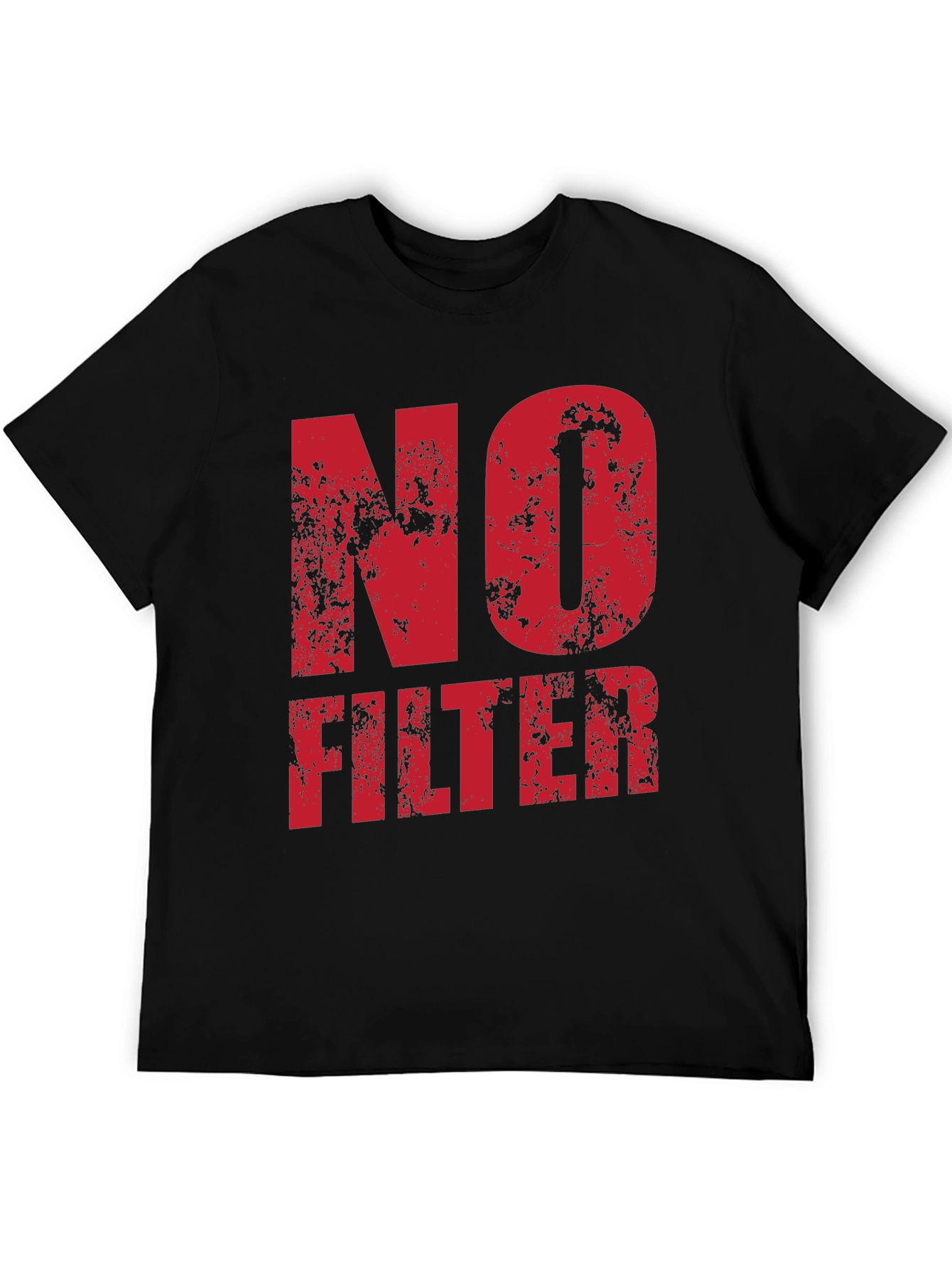 Black No Filter Graphic Tee - Black Cotton T-Shirt view 5