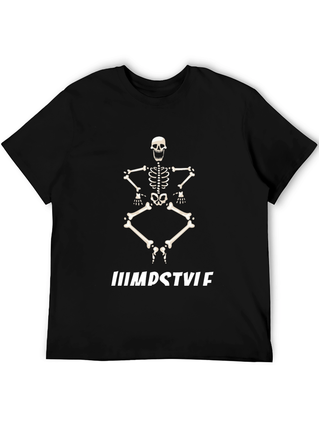 Black Skeleton Graphic Tee - Black Crew Neck T-Shirt view 5