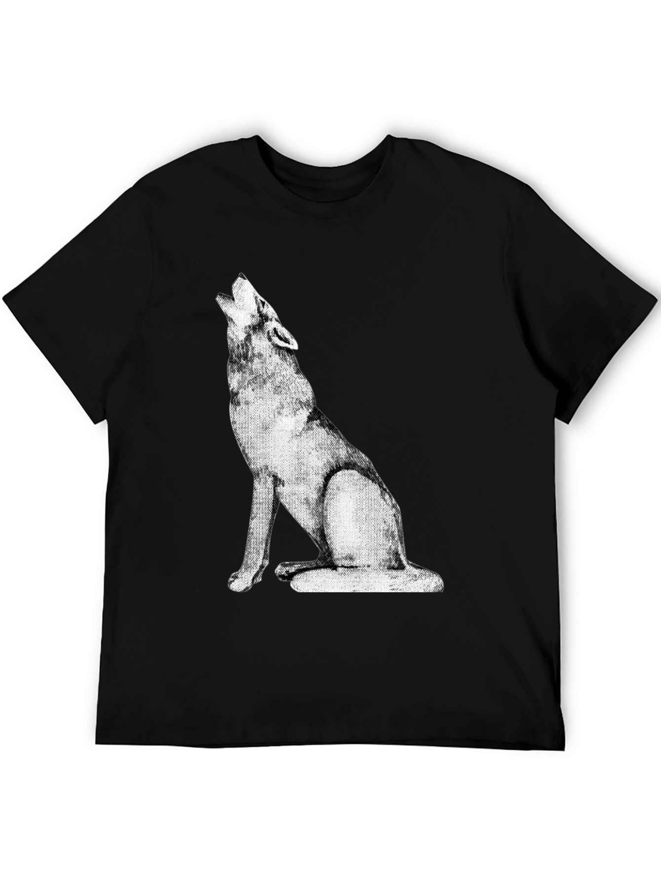 Black Wolf Howling Graphic Tee - Black view 5
