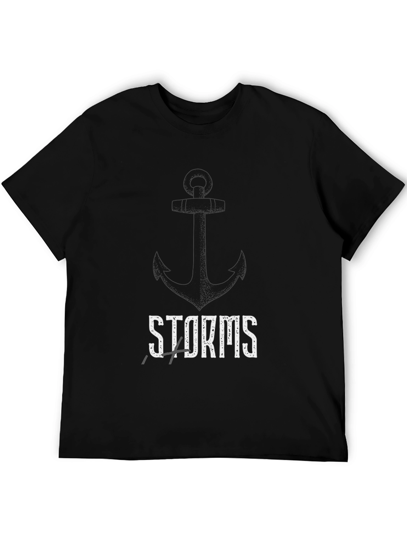 Black Storms Pass Anchor Graphic T-Shirt - Unisex view 5