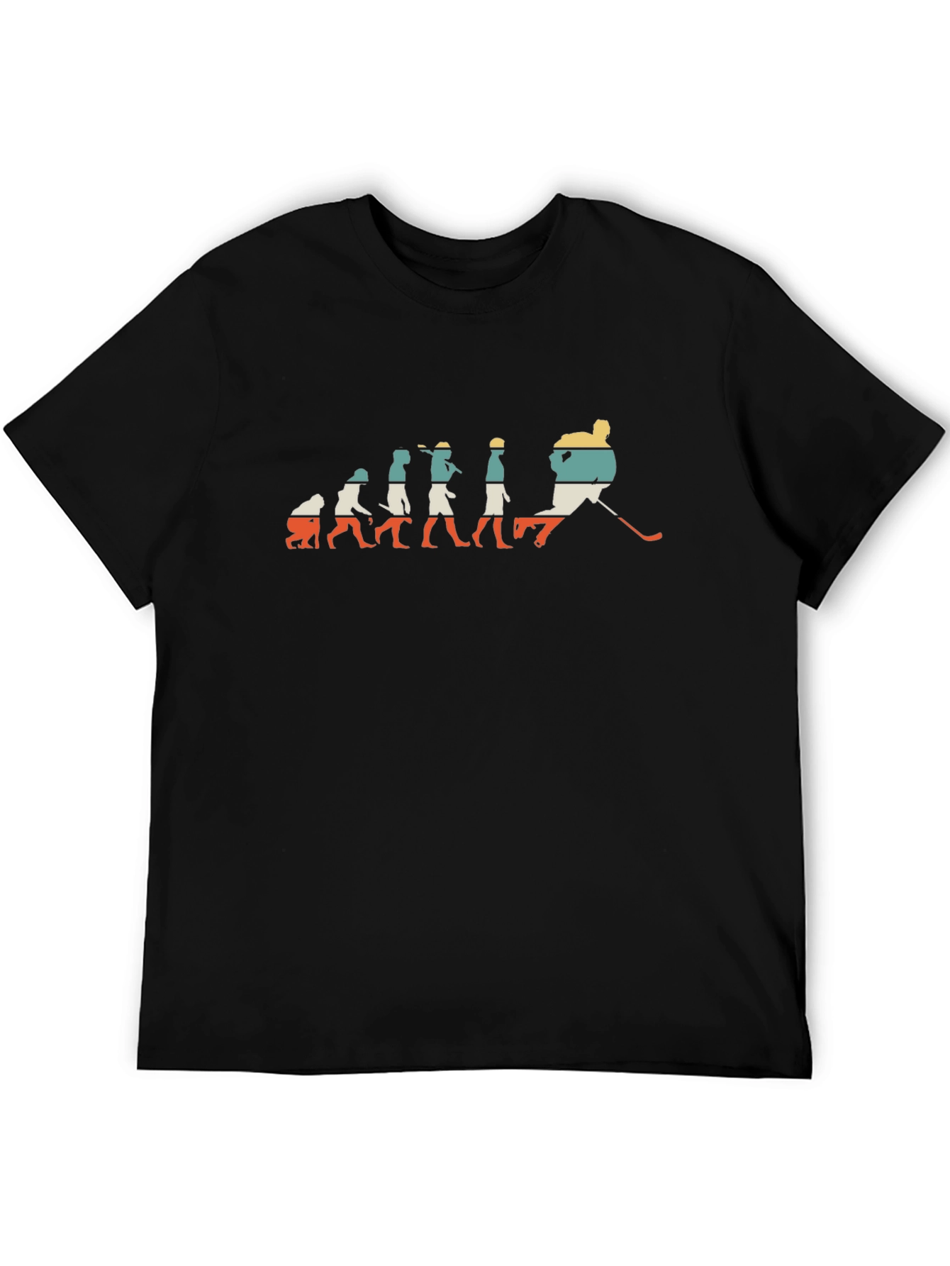 Black Hockey Evolution T-Shirt - Funny Sport Tee view 5