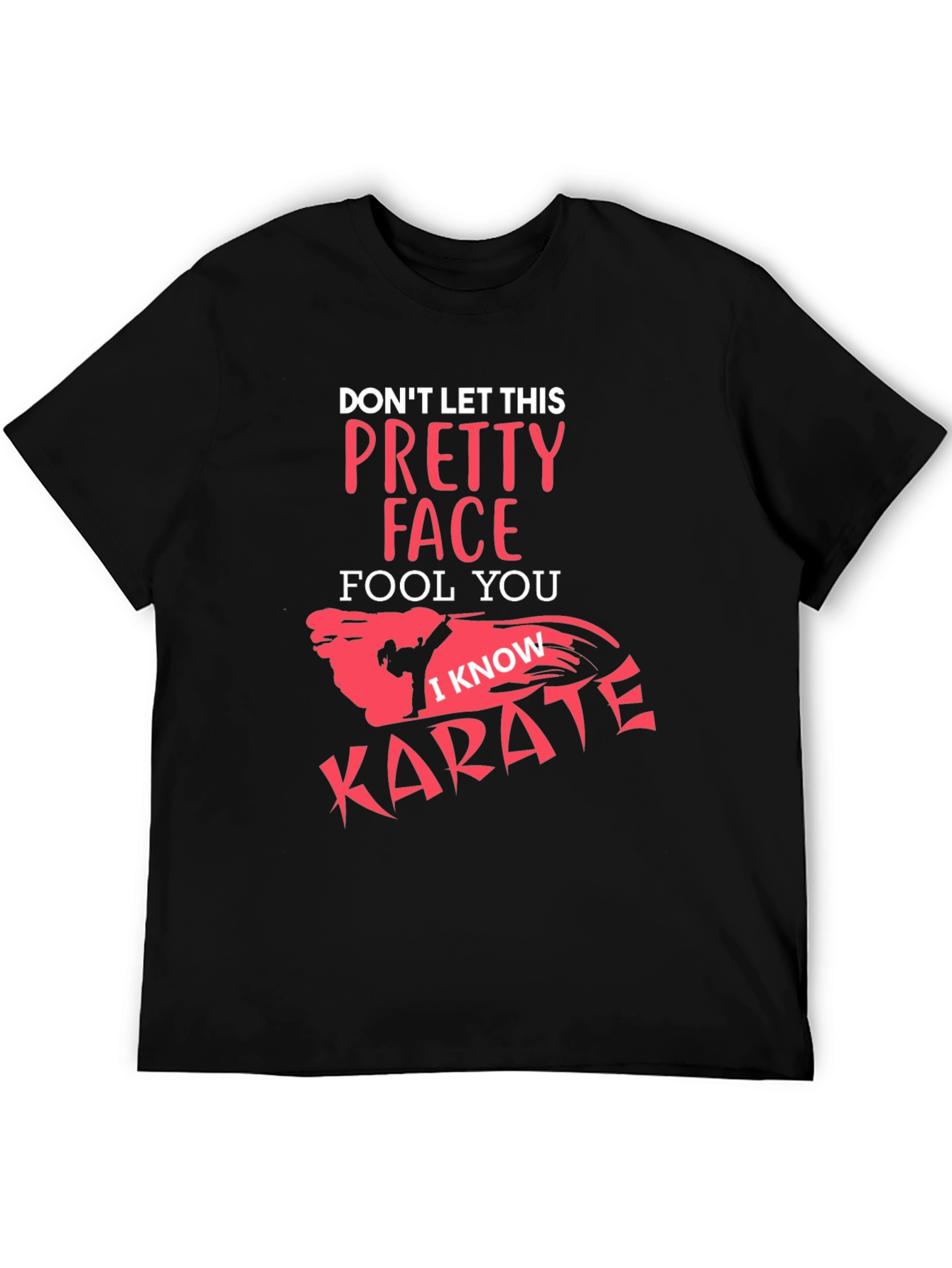 Black Pretty Face Karate Graphic Tee - Black view 5