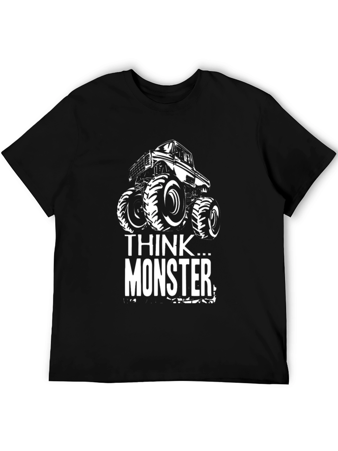 Black Think Monster Truck T-Shirt view 5