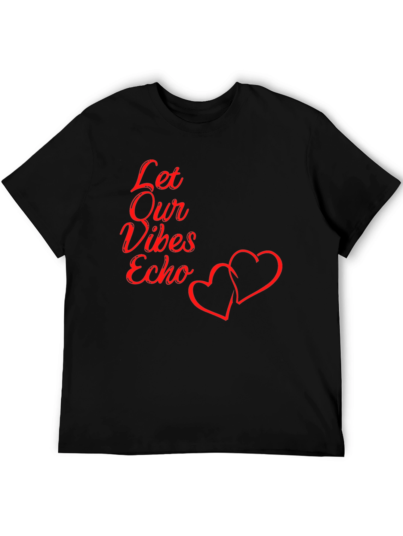 Black Let Our Vibes Echo Graphic Tee - Black view 5