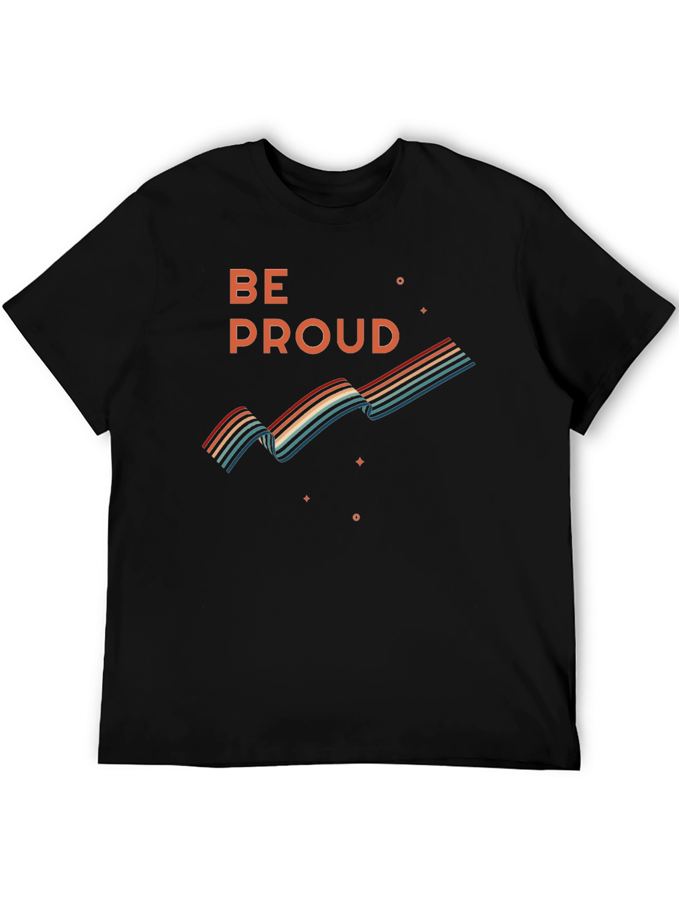 Black Be Proud Retro Graphic Tee view 5