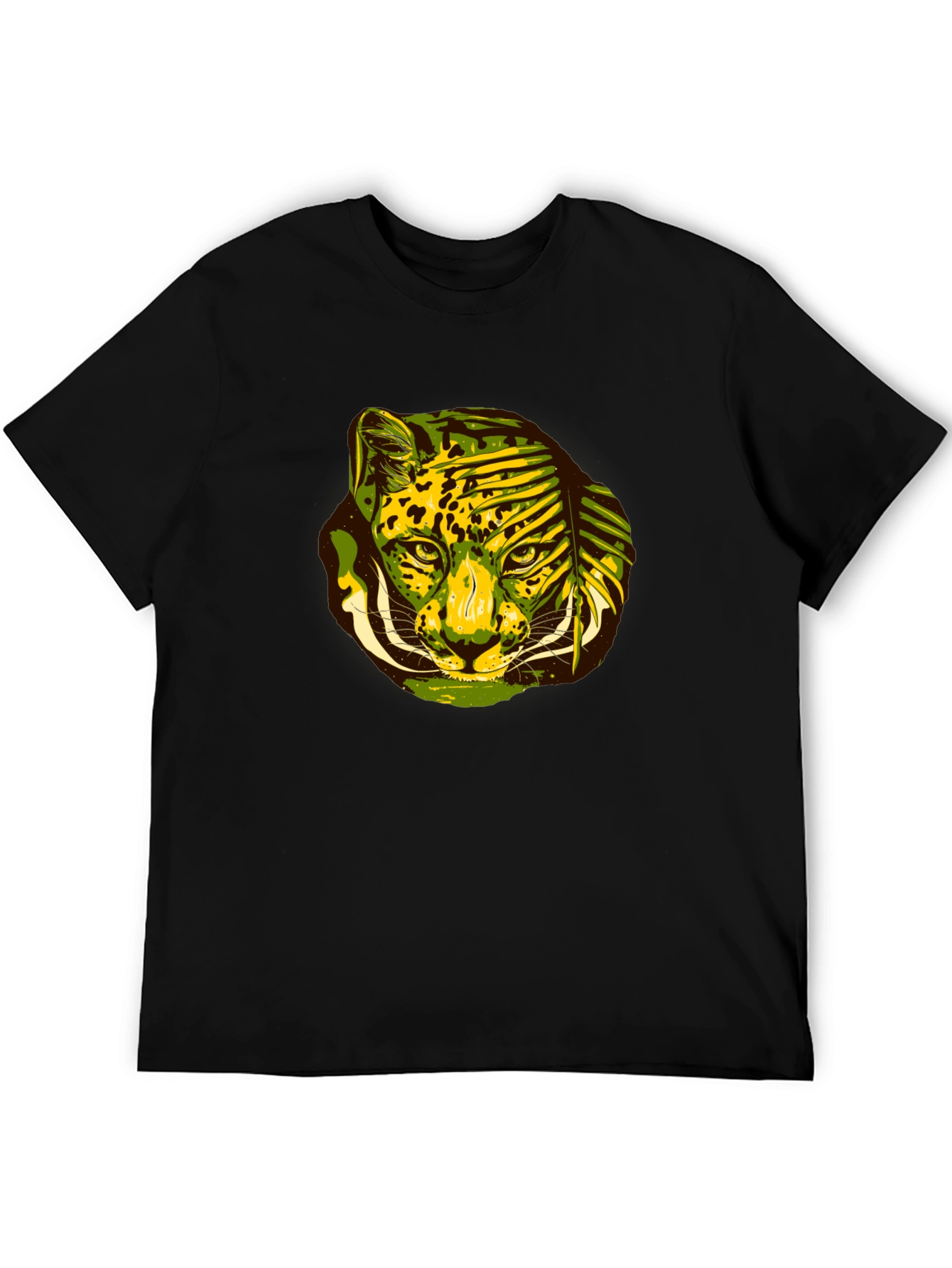 Black Jungle Cat Graphic Tee - Black T-Shirt view 5