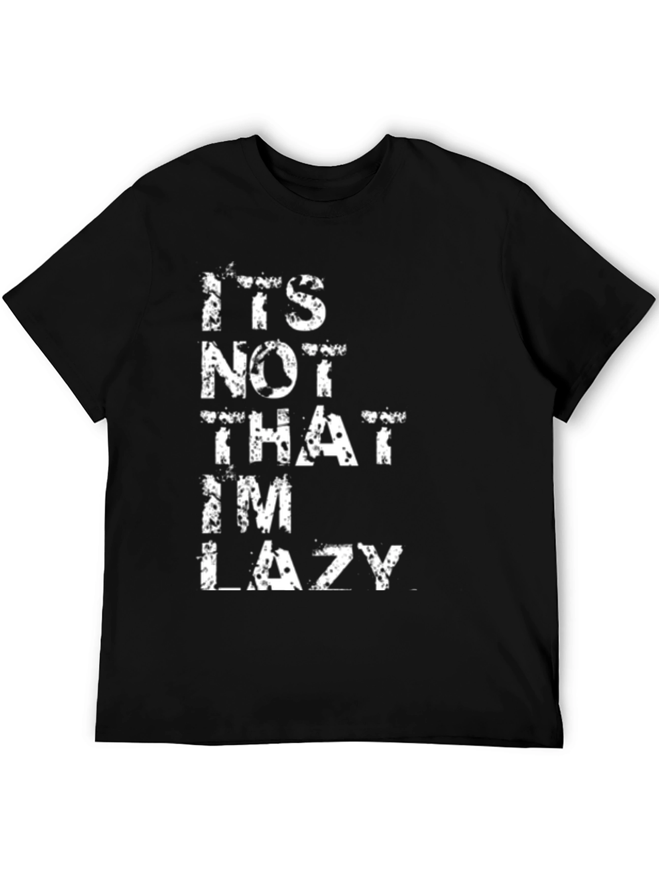 Black Funny Lazy Statement Black Graphic Tee view 5