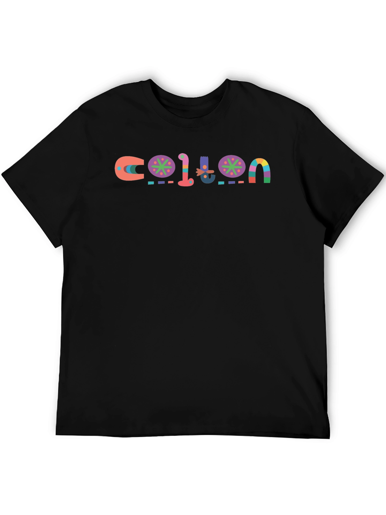 Black Colorful COTTON Graphic Print Black T-Shirt view 5