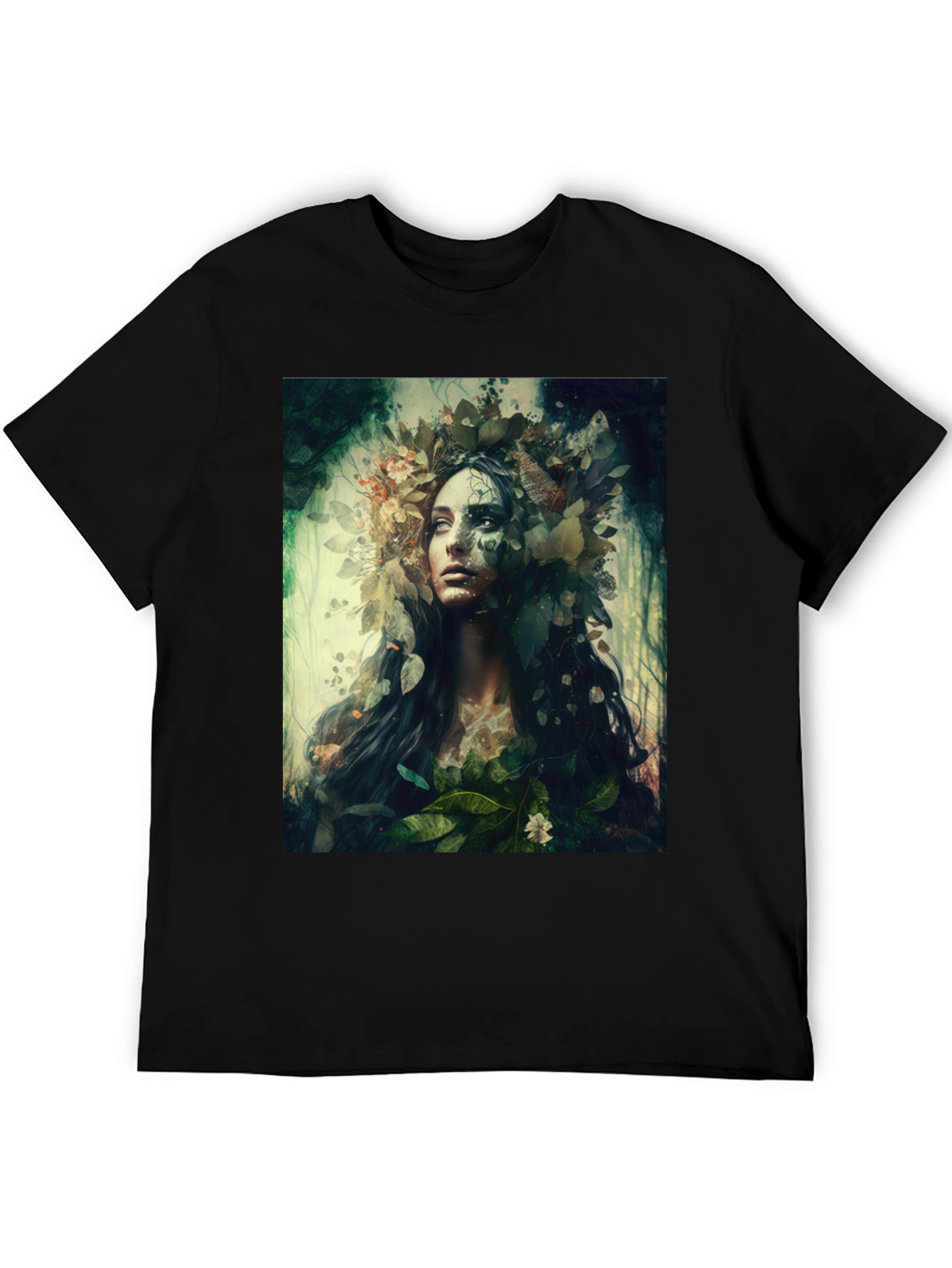Black Nature Goddess Graphic T-Shirt view 5