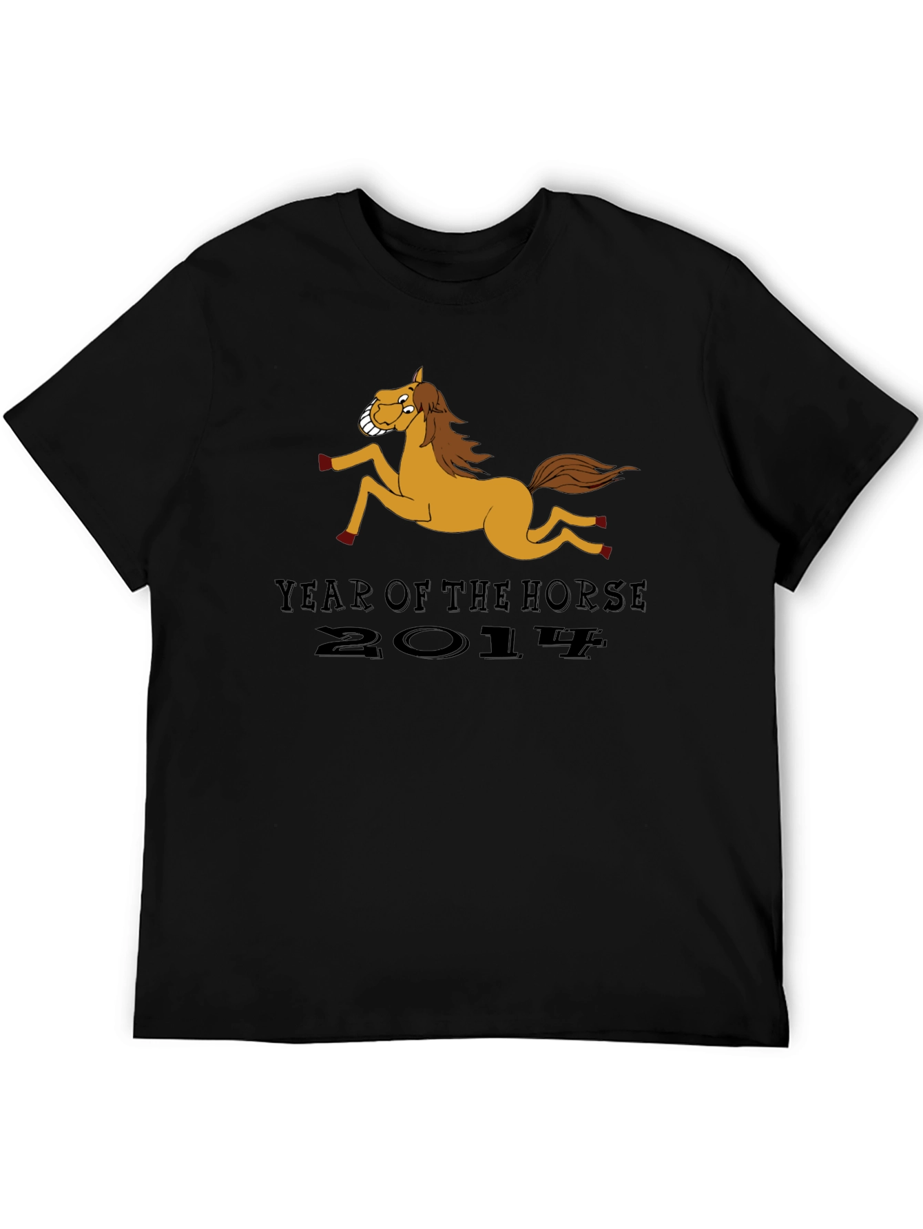 Black Year of the Horse 2014 Black T-Shirt view 5