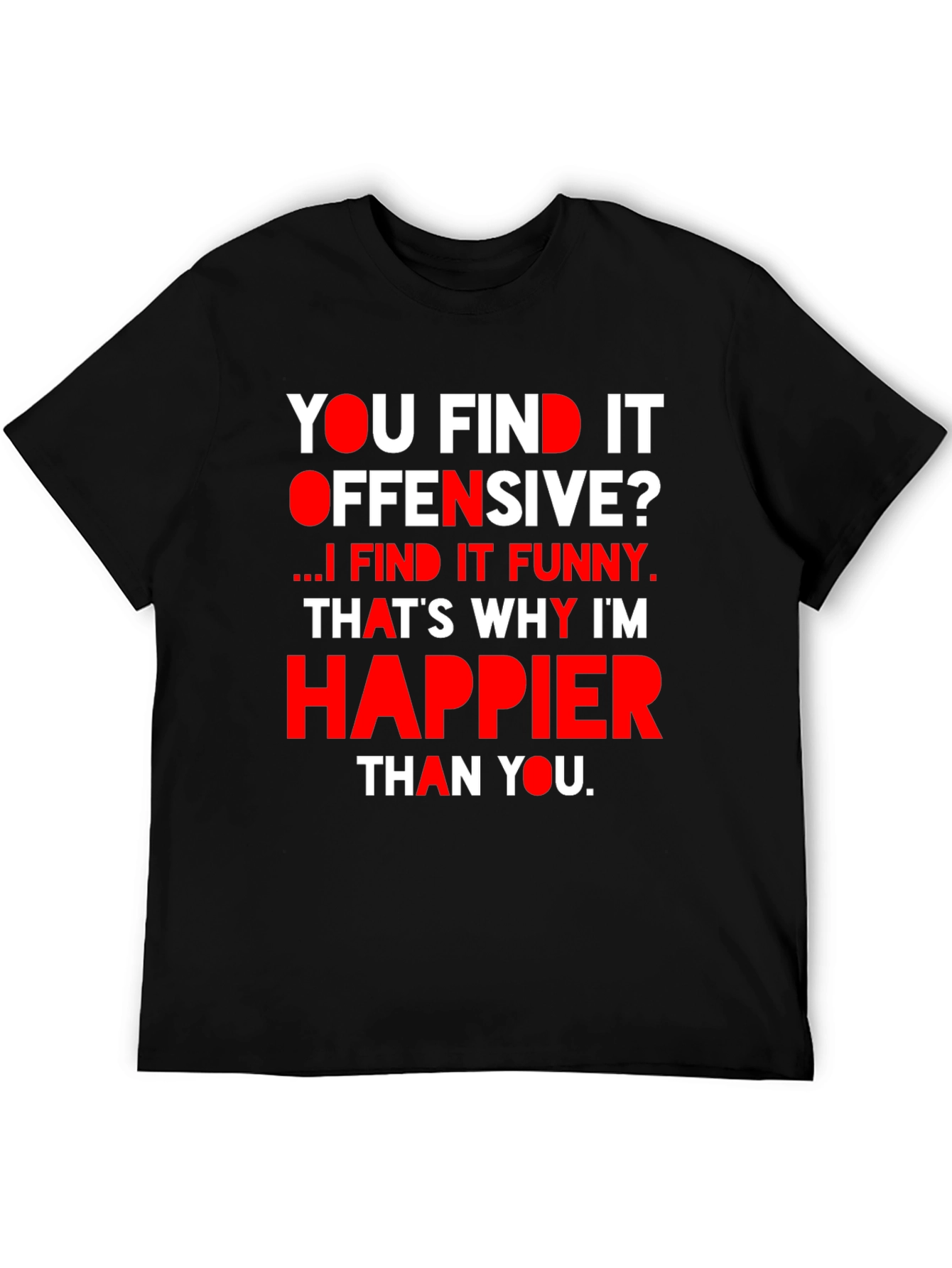 Black Offensive Humor T-Shirt: I Find It Funny view 5